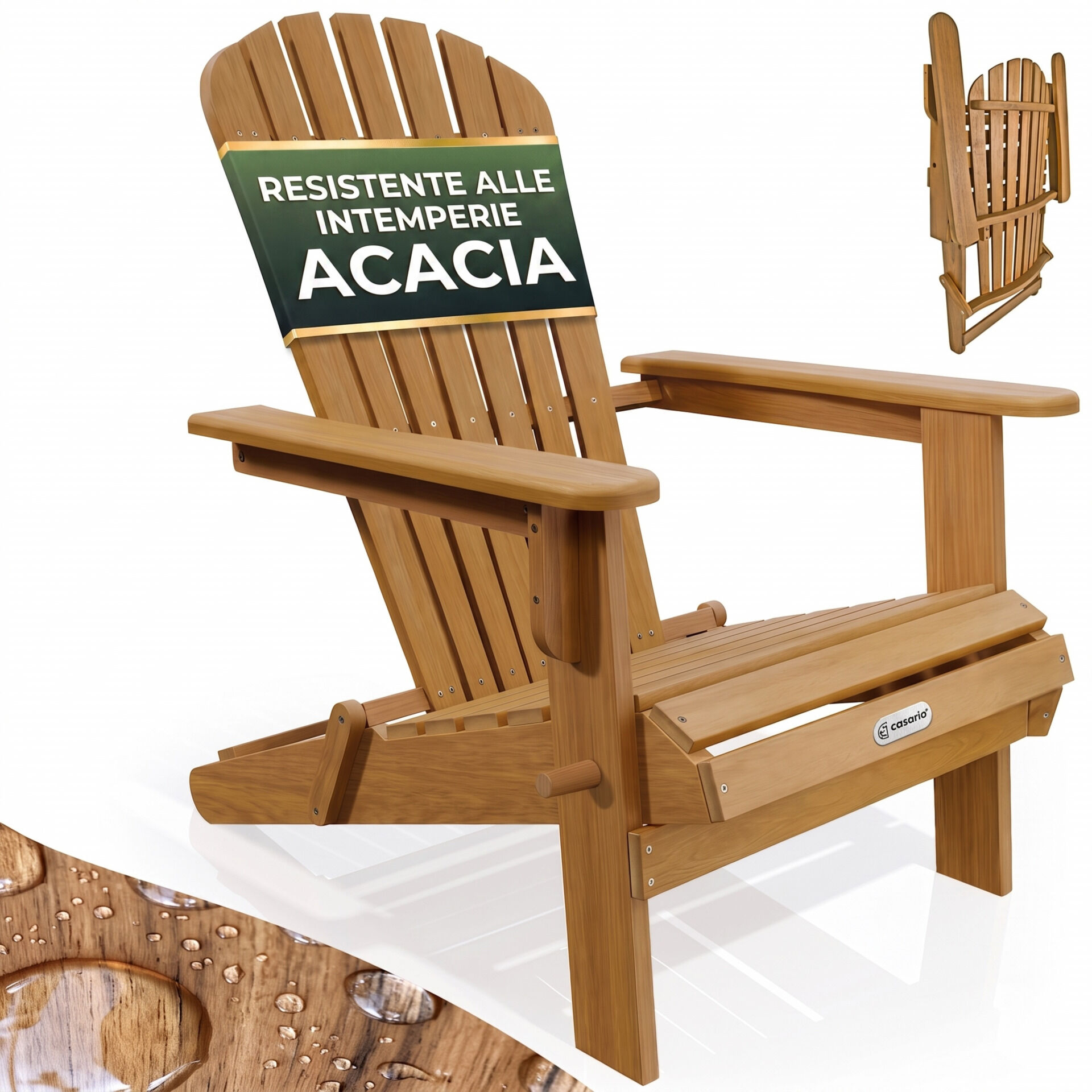 Liegestuhl Adirondack Akazienholz klappbar