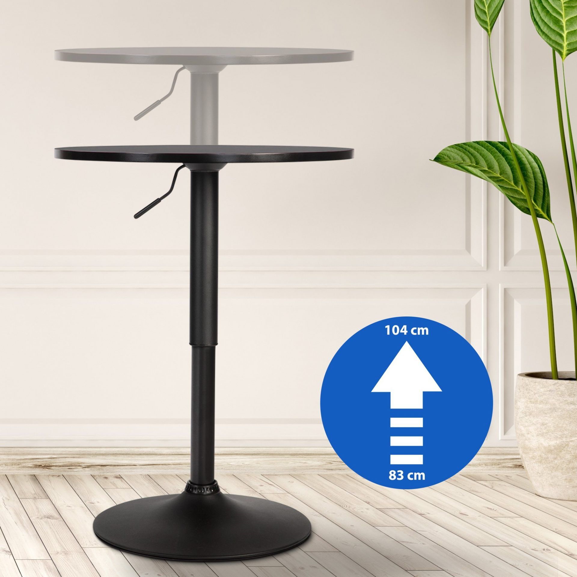 Stehtisch Lamoni rund, schwarz/schwarz