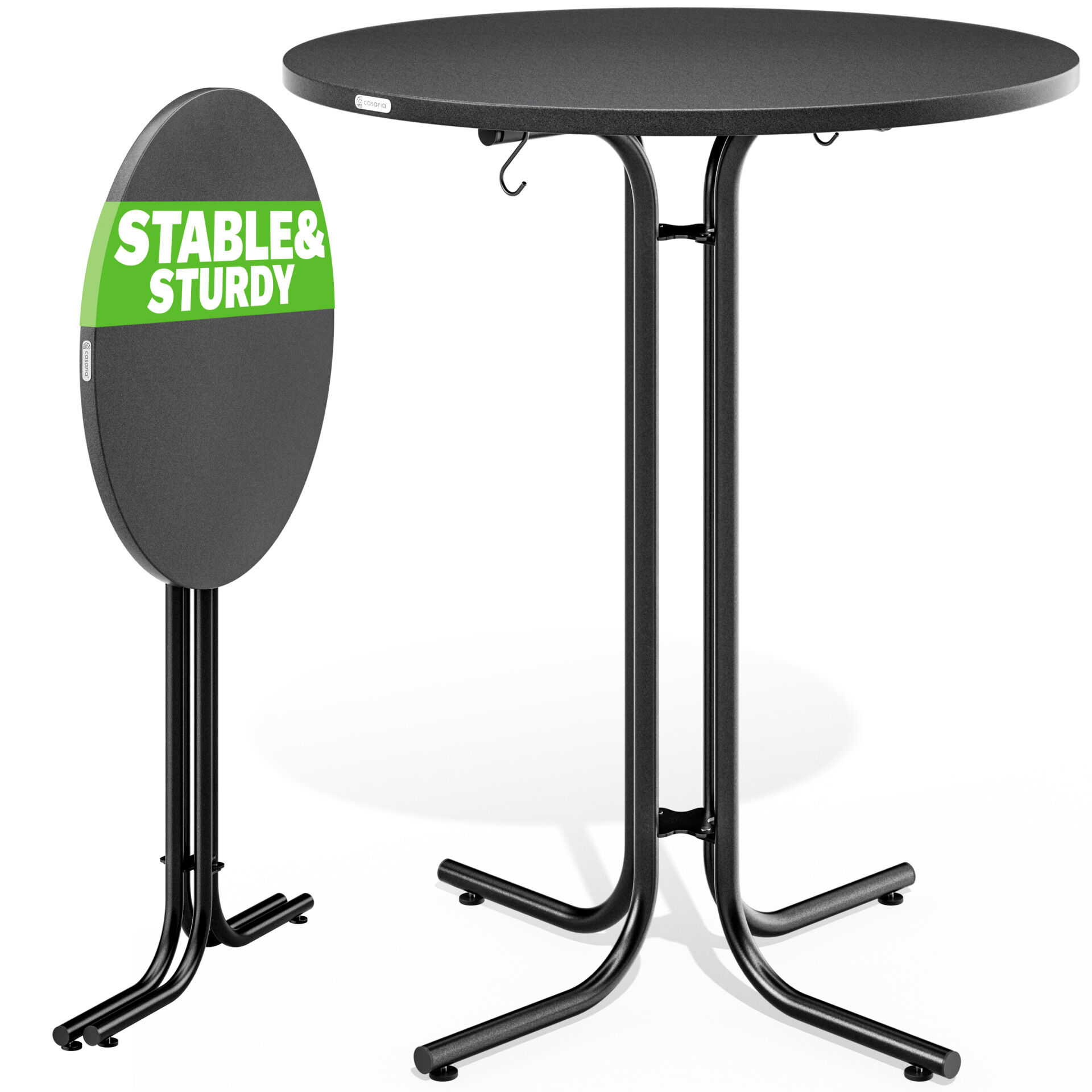 Stehtisch Grau Ø80x110cm klappbar Outdoor bis 70kg