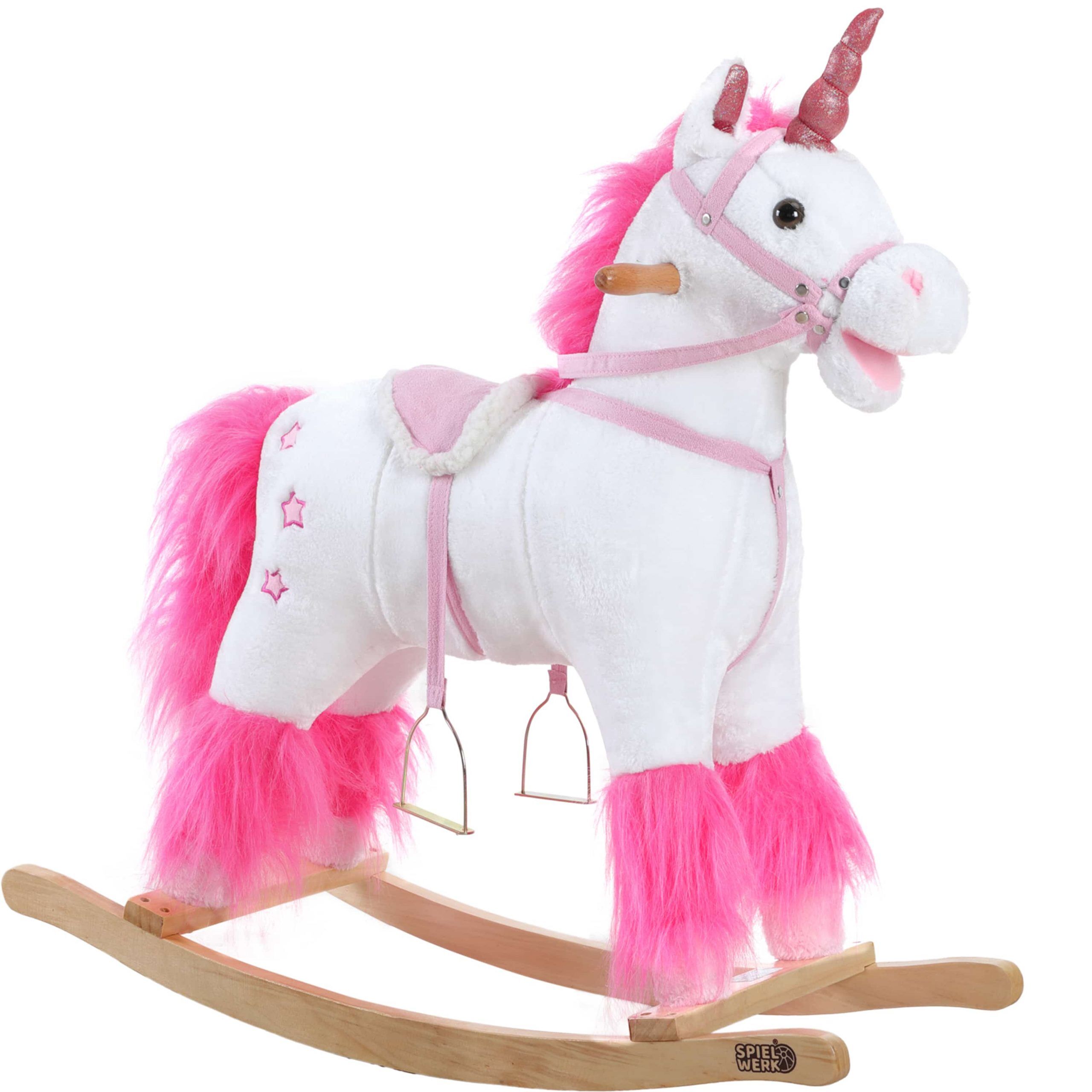 Schaukeltier Einhorn Weiß mit Geräuschfunktion