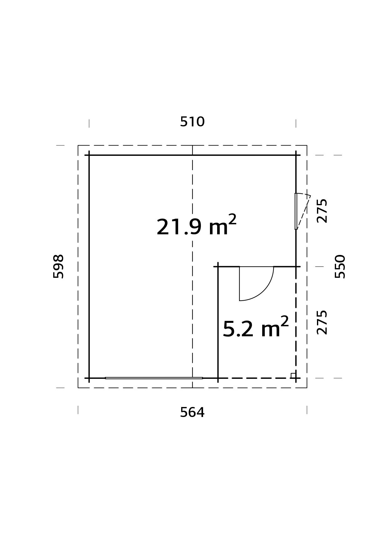 Palmako Holzgarage Roger 21,9+5,2 m²