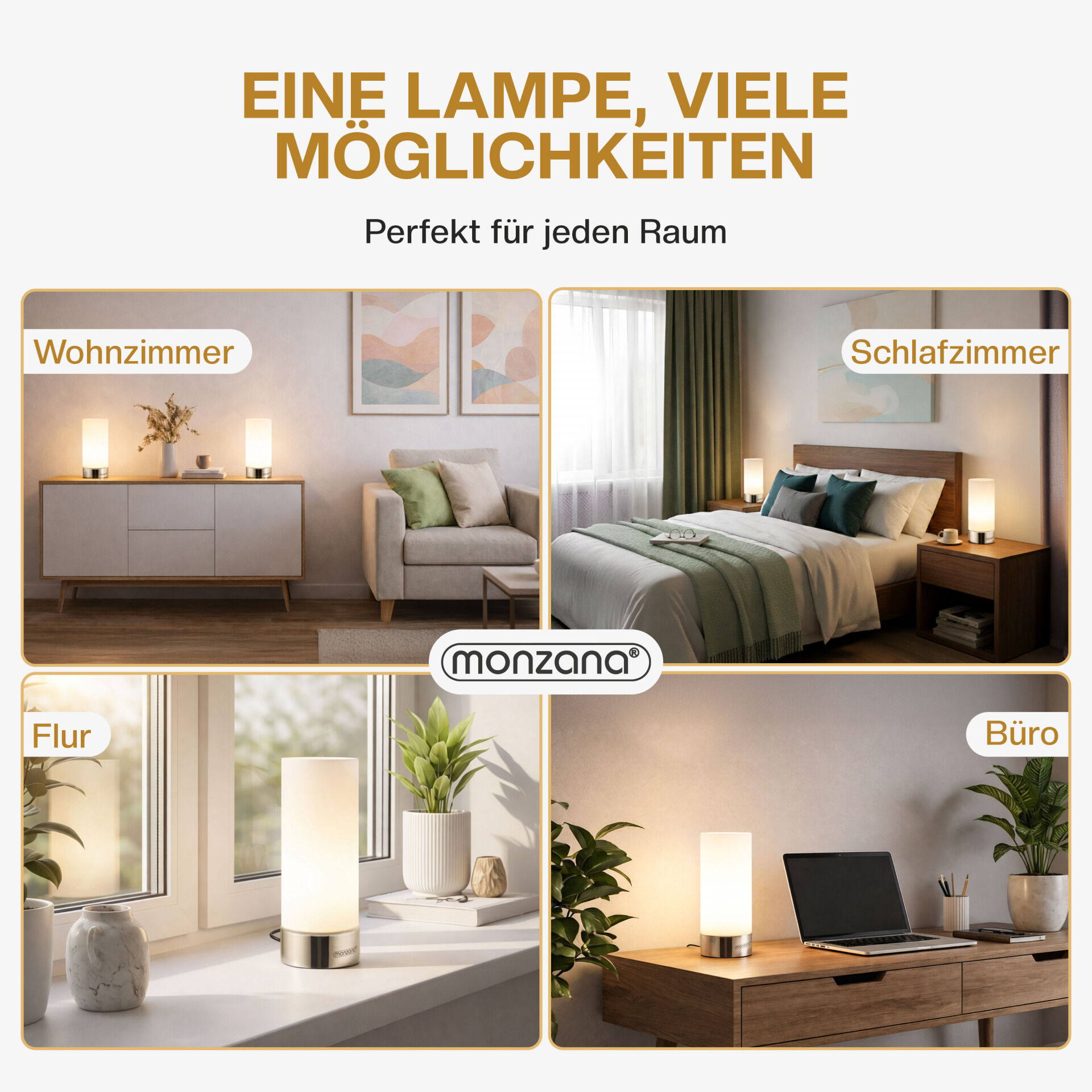 Tischlampe Golau 2er-Set Weiß
