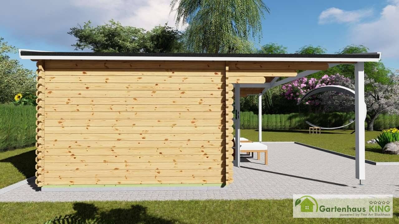 Gartenhaus Norwegen 57 – Blockhaus mit Terrasse und Abstellraum