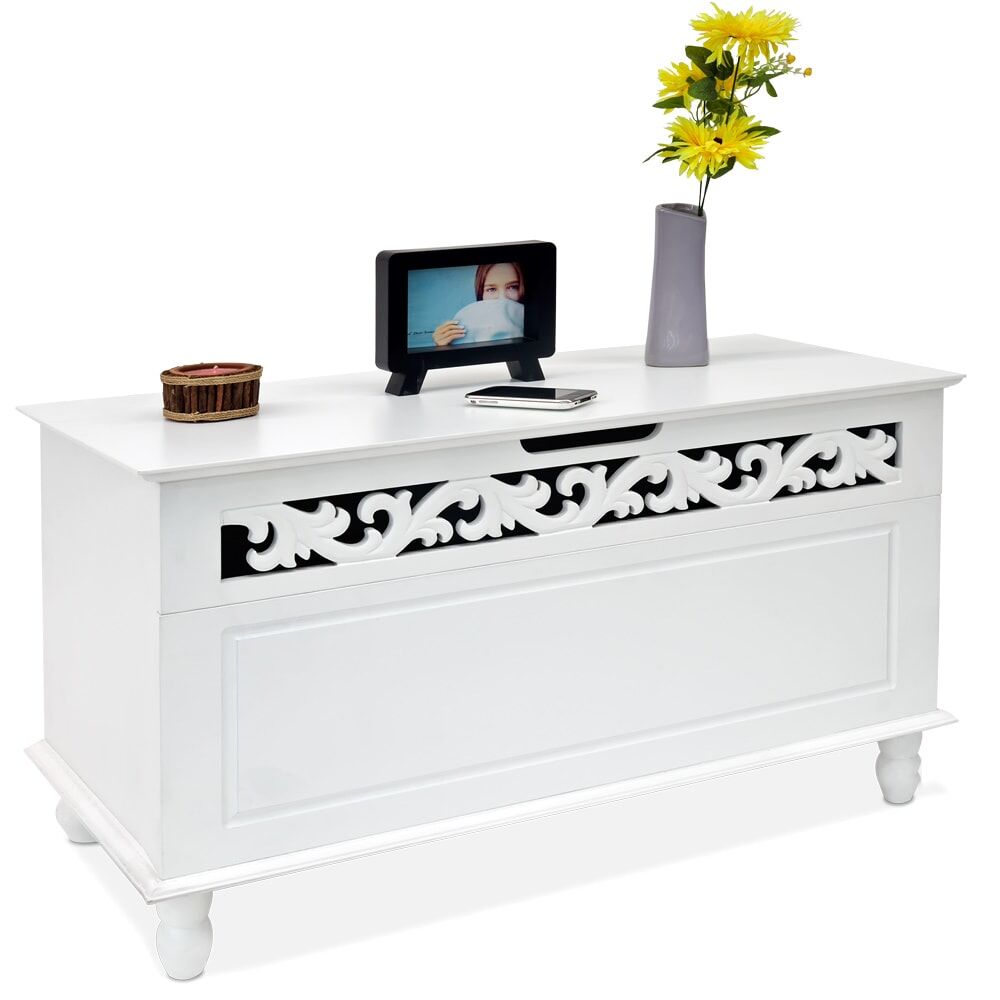 Holztruhe Jersey Weiß 80x40x48cm