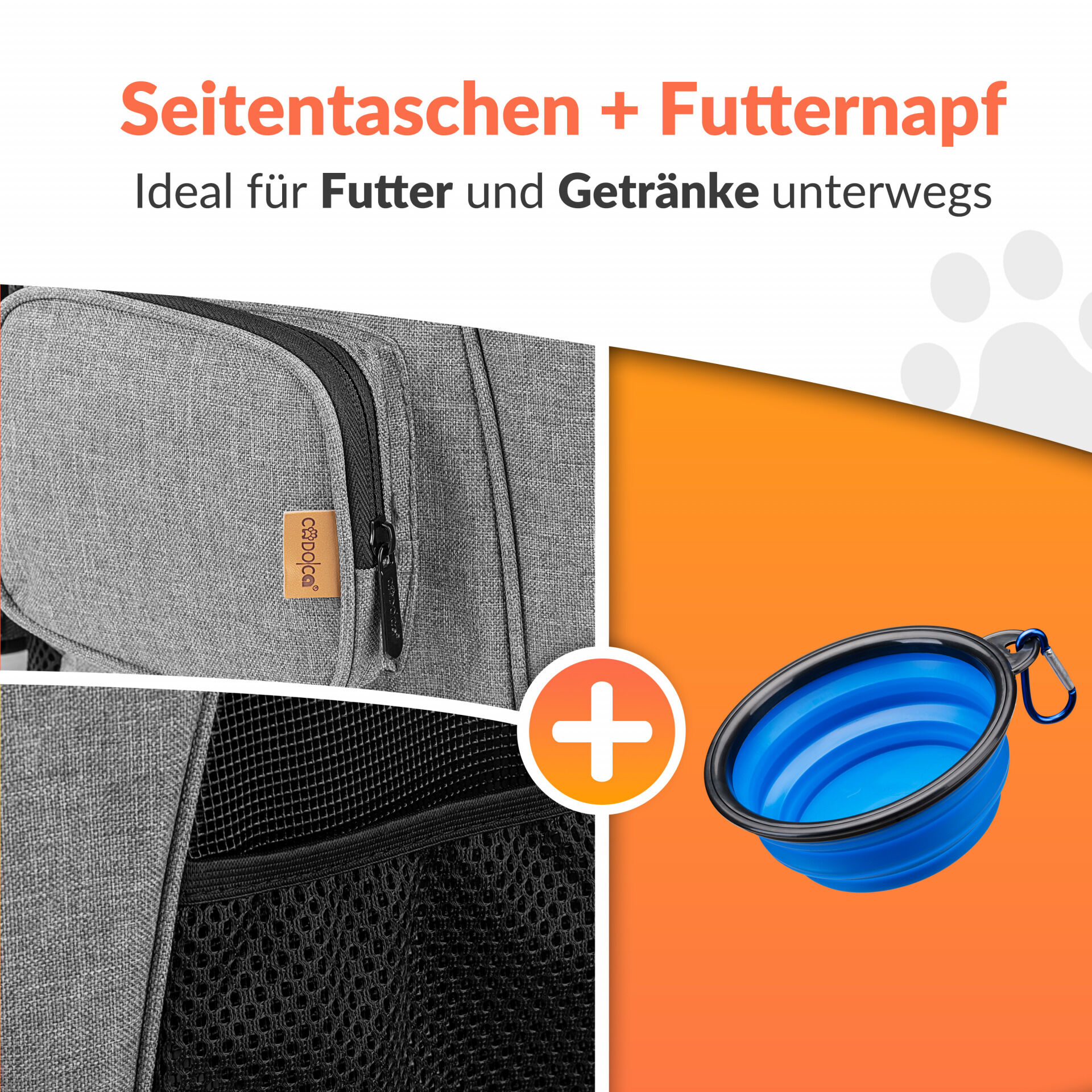 Katzenrucksack Grau 41x30x34cm