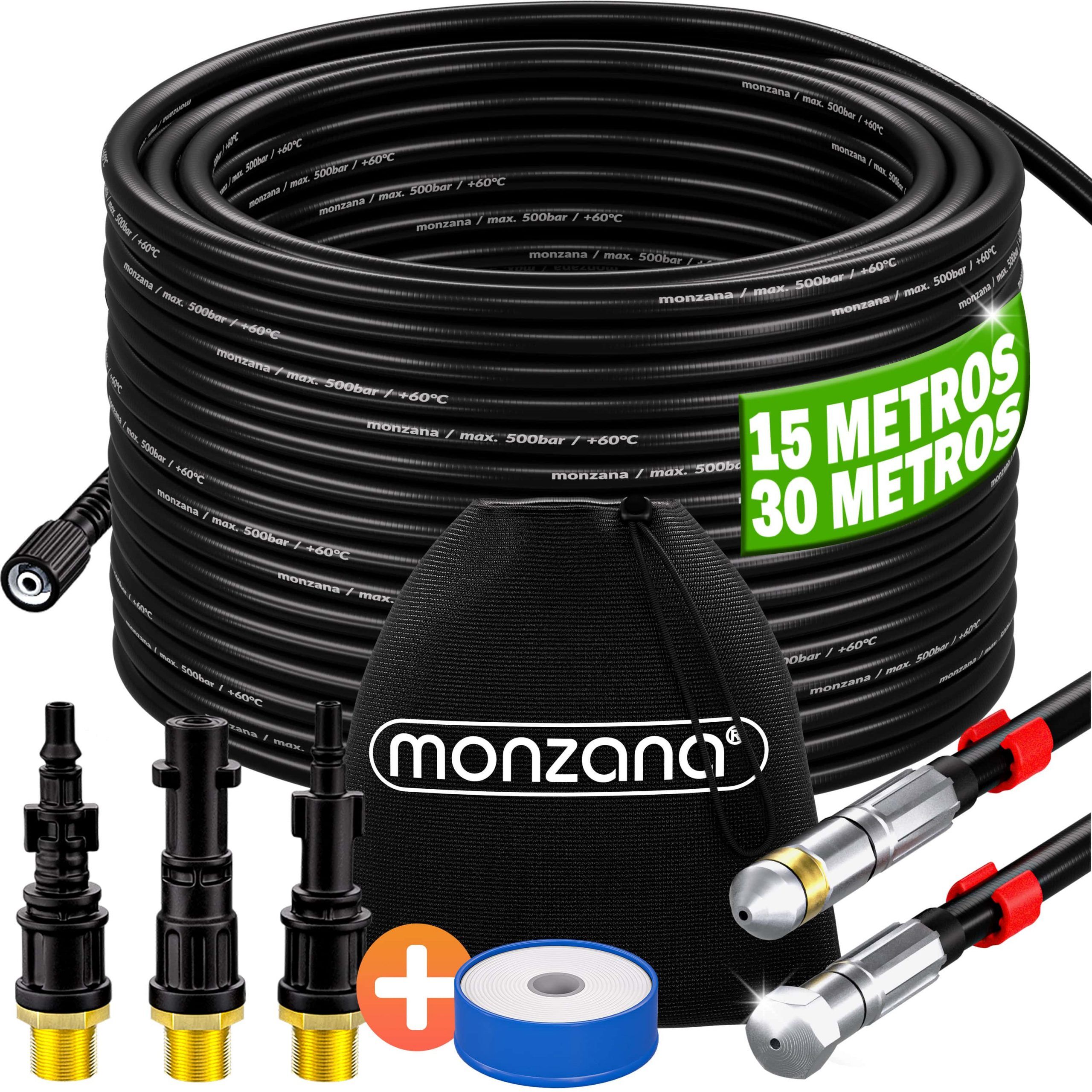 Rohrreinigungsset Premium 5-tlg Schwarz 30m