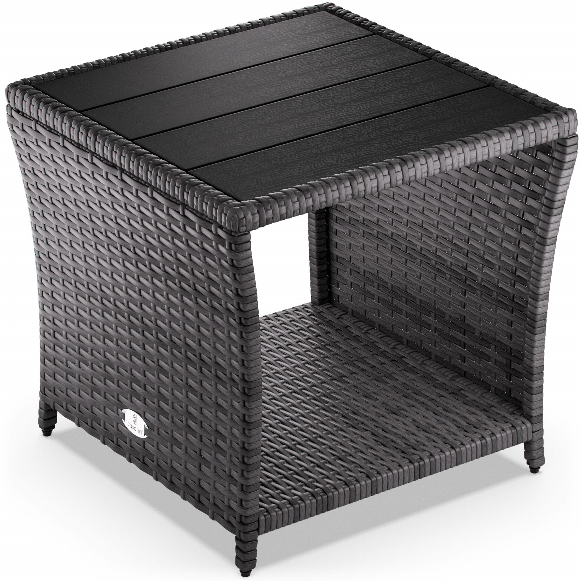 Polyrattan Beistelltisch Vedis Grau 45x45x40cm