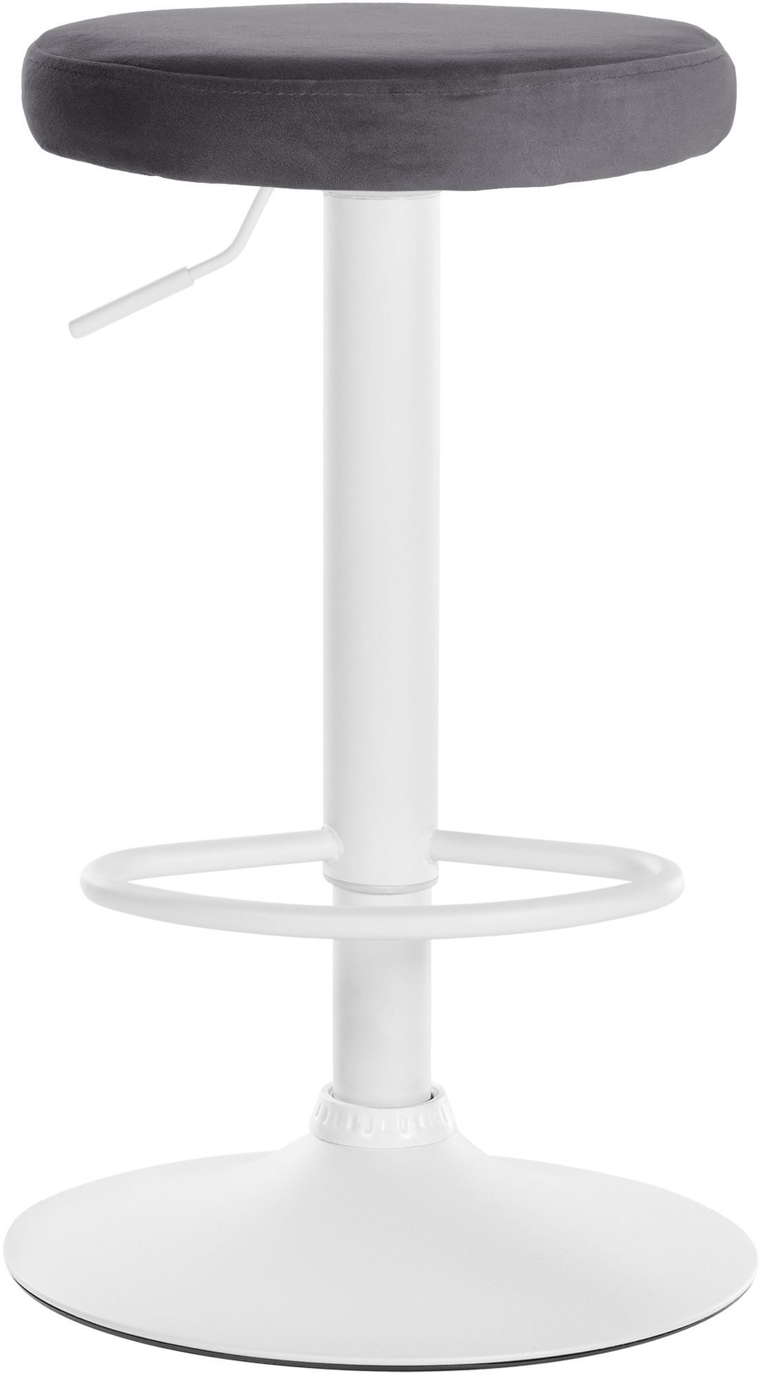 2er Set Barhocker Ponte Samt weiß, dunkelgrau