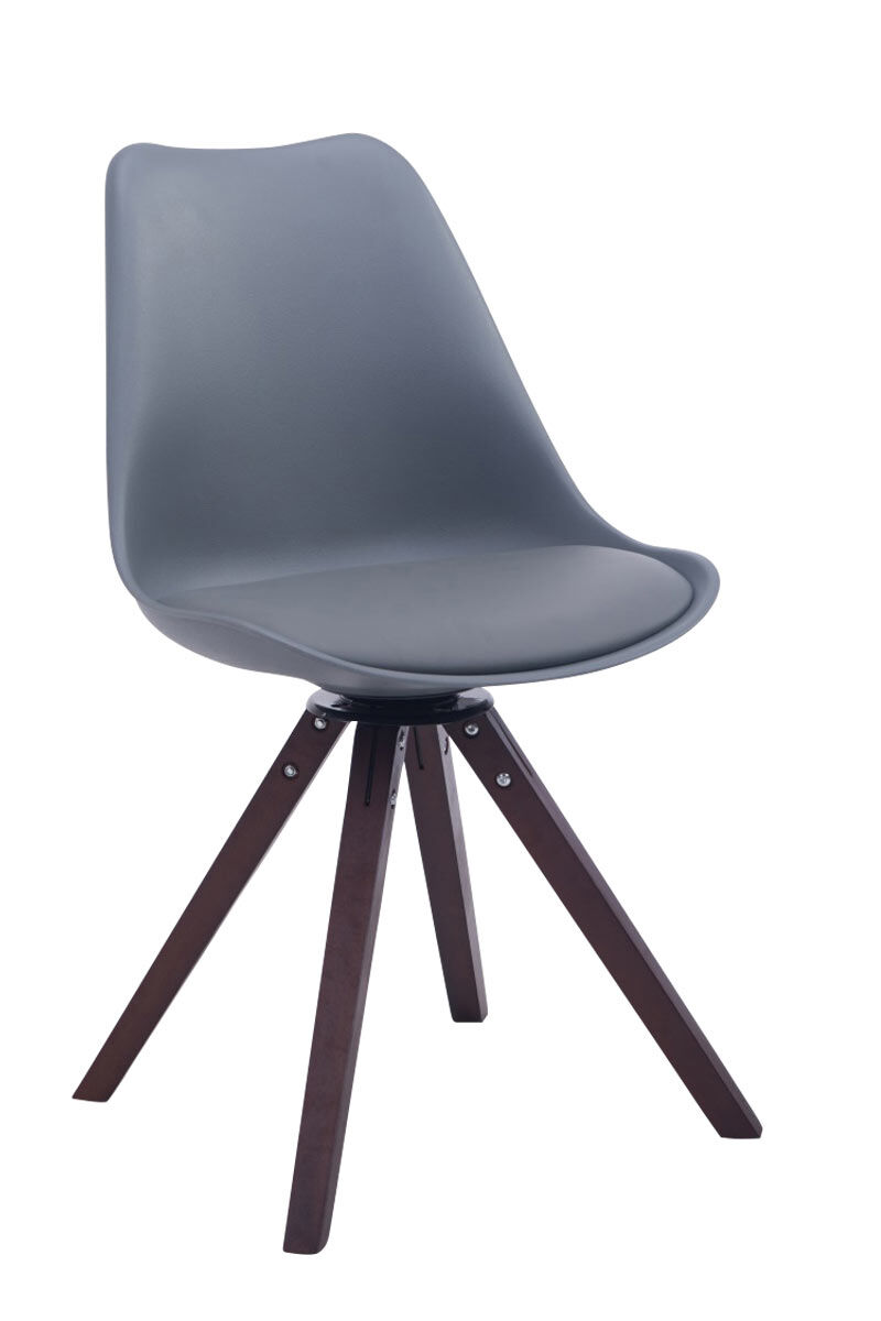 Besucherstuhl Troyes Drehbar Walnuss Square, grau