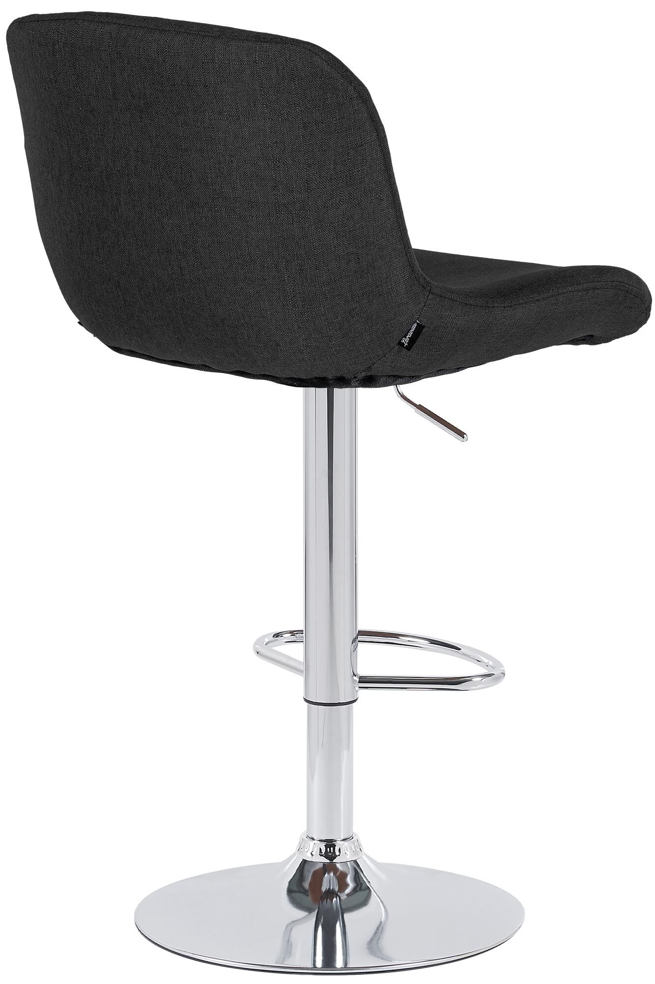 2er Set Barhocker Solon Chrom Stoff, schwarz