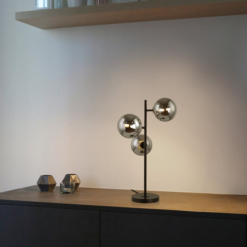 Tischlampe aus Glas VIOLA - Rauchgrau