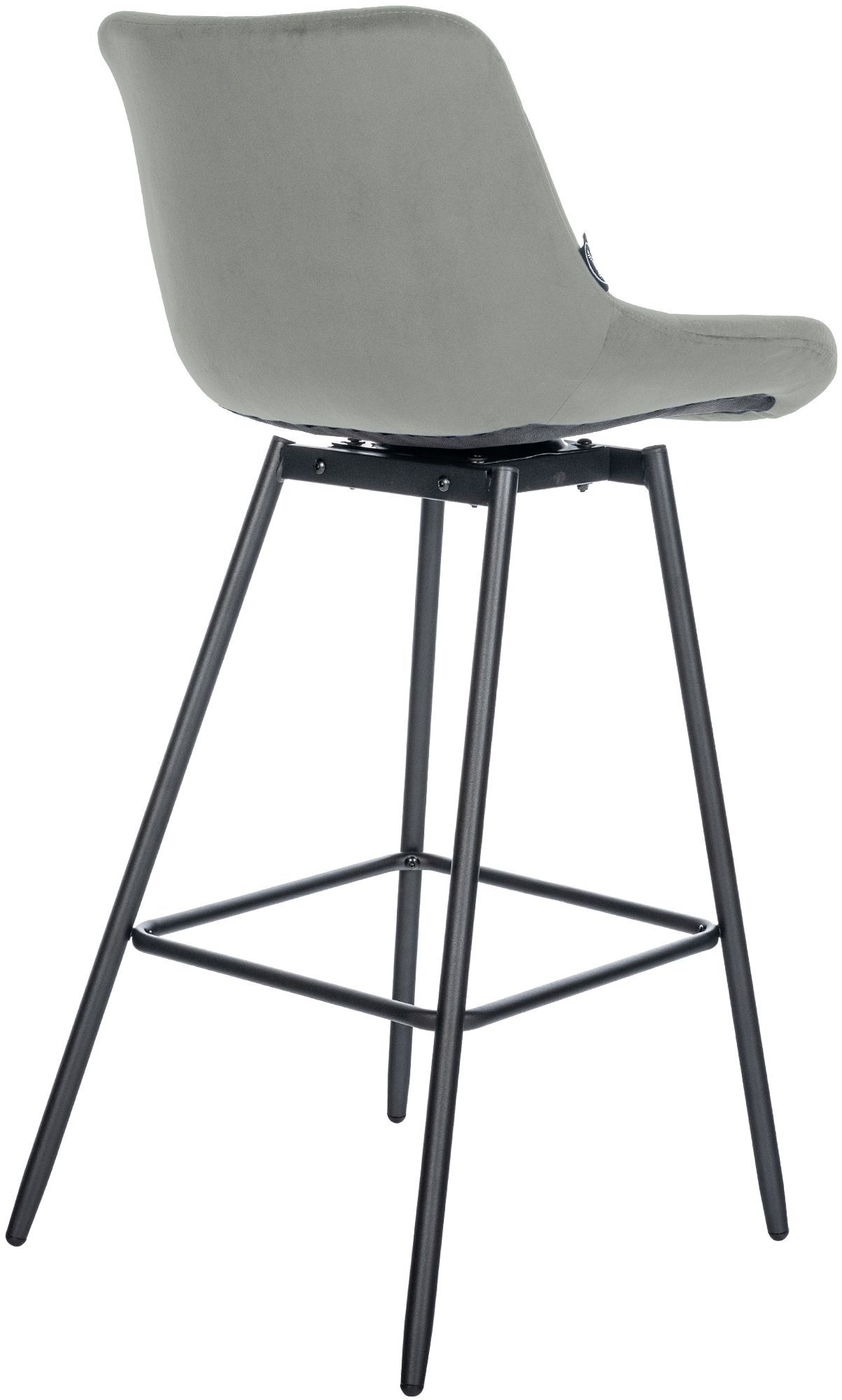 4er Set Barhocker Weston Schwenkbar Samt, grau