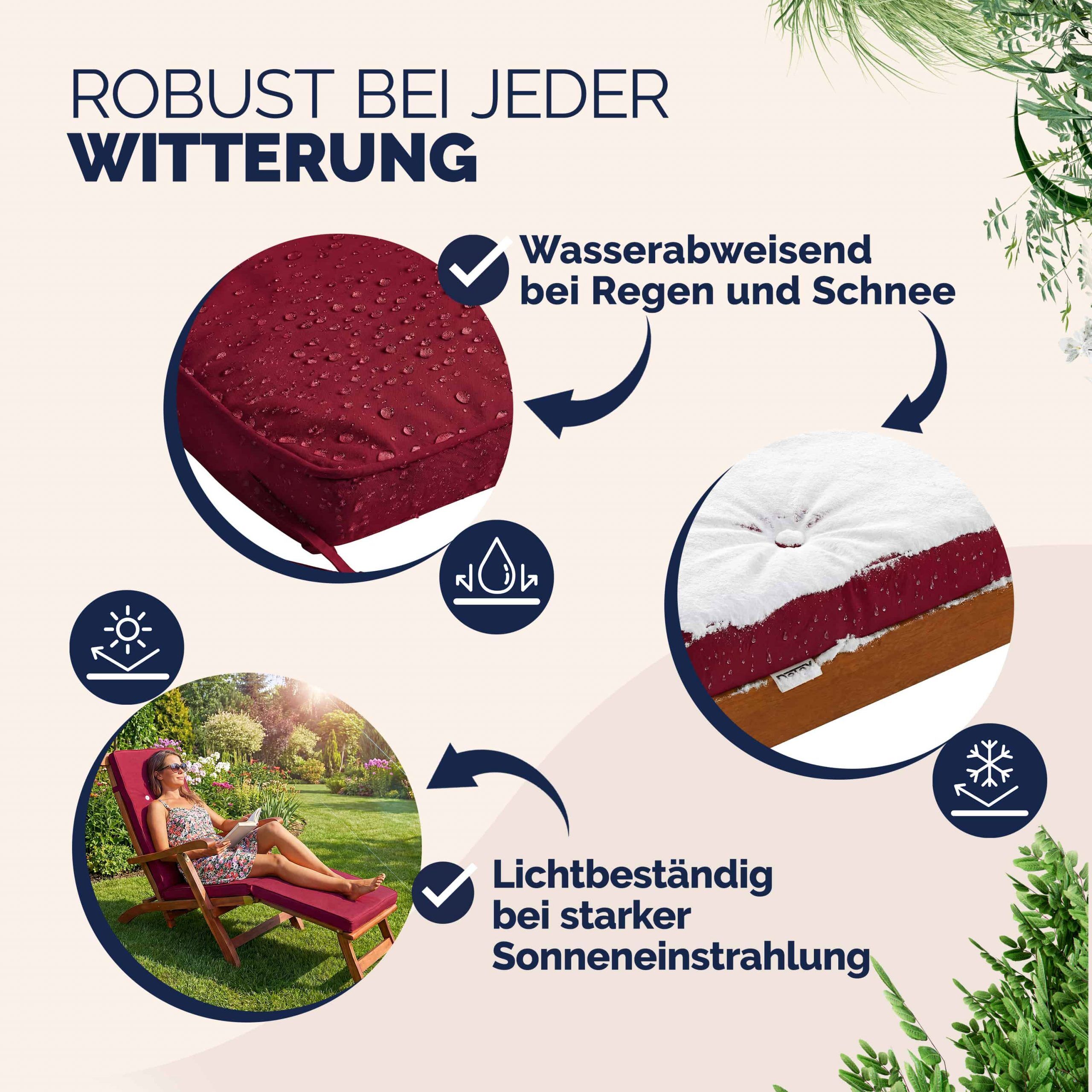 Auflage Sonnenliege Rot 184,5x43x5cm