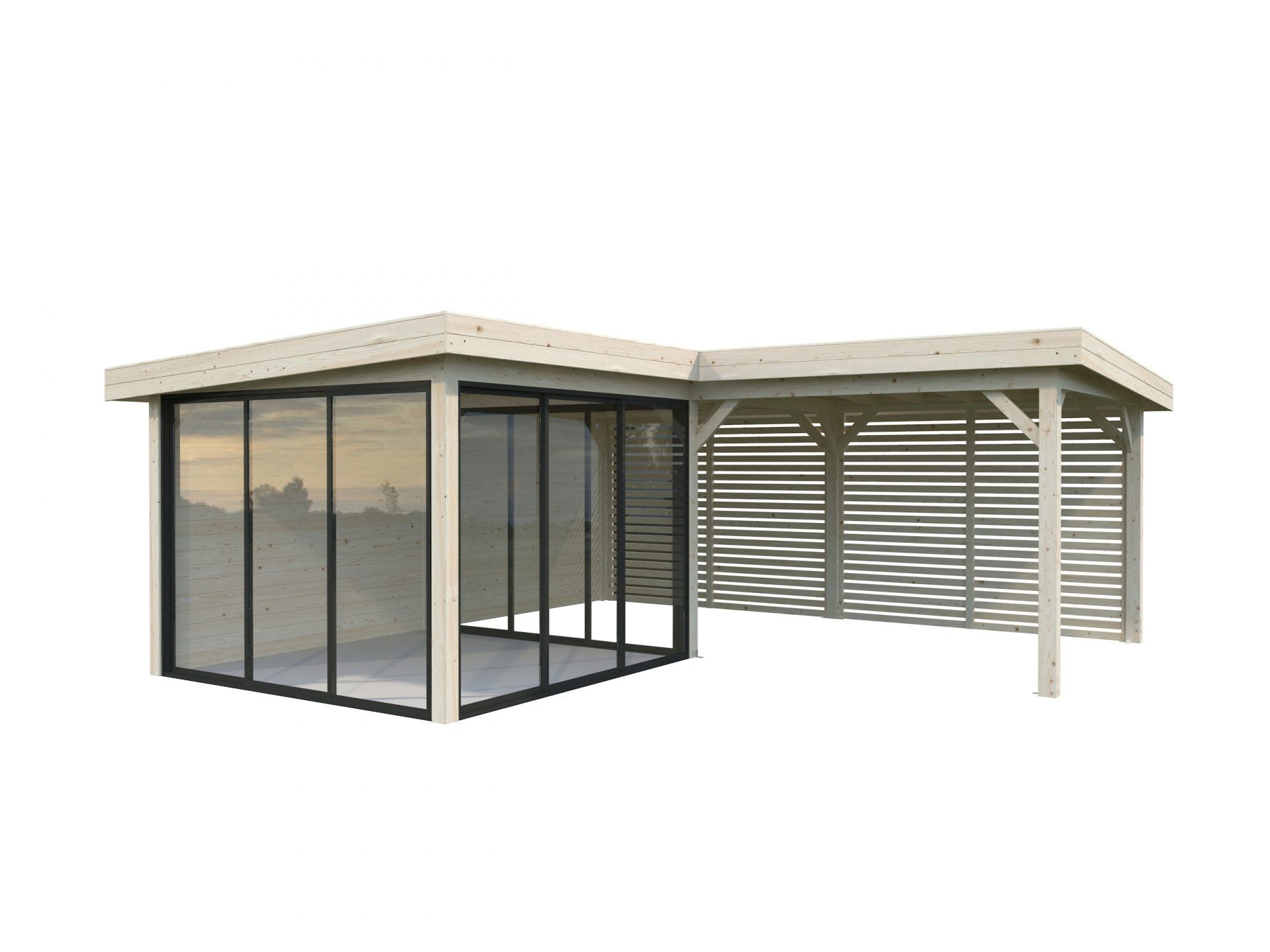 Palmako modernes Gartenhaus Lenna 24,9 m2 Set 411 Slide