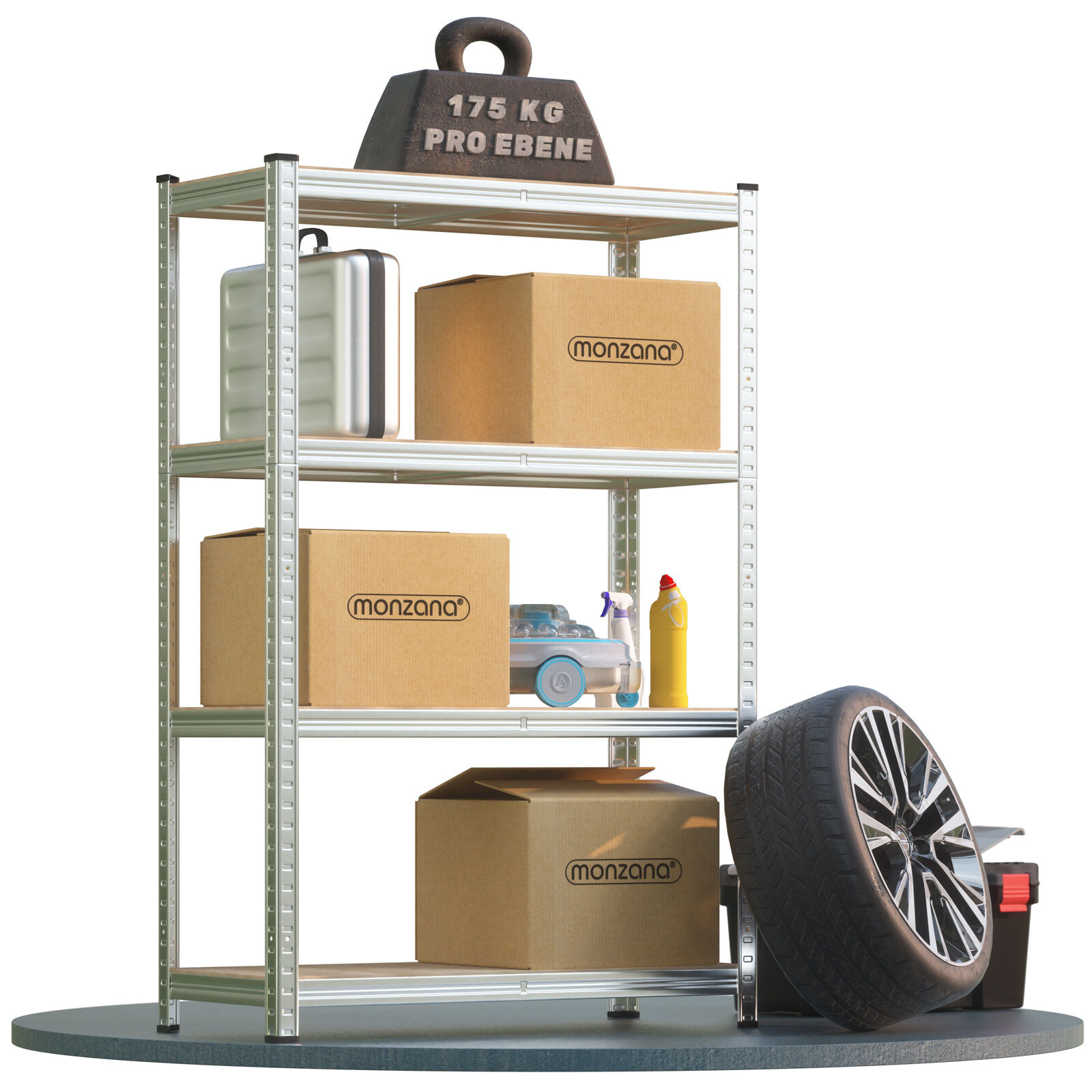 Schwerlastregal 160x90x40cm verzinkt 700kg