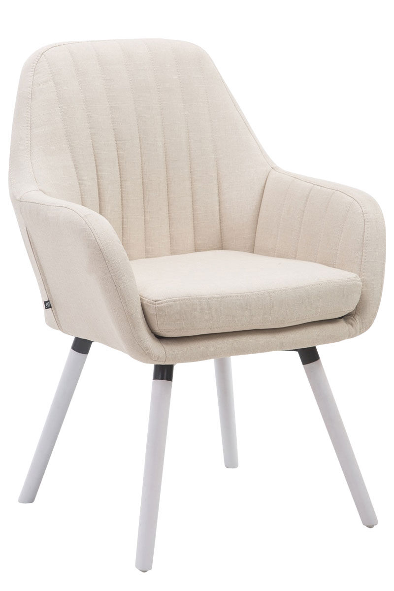 Stuhl Florian Stoff Weiß, creme
