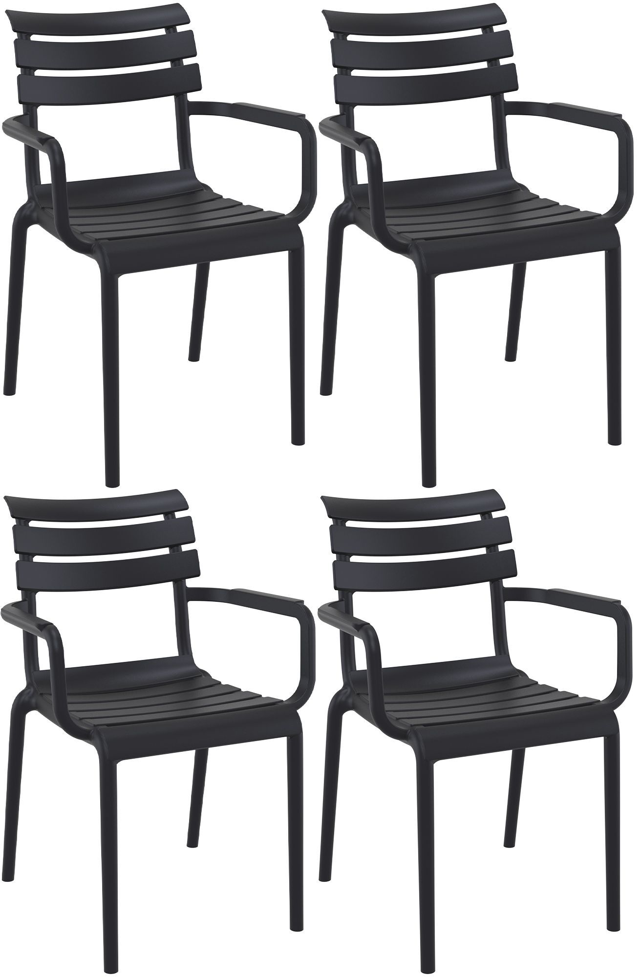 4er Set Stühle Paris, schwarz