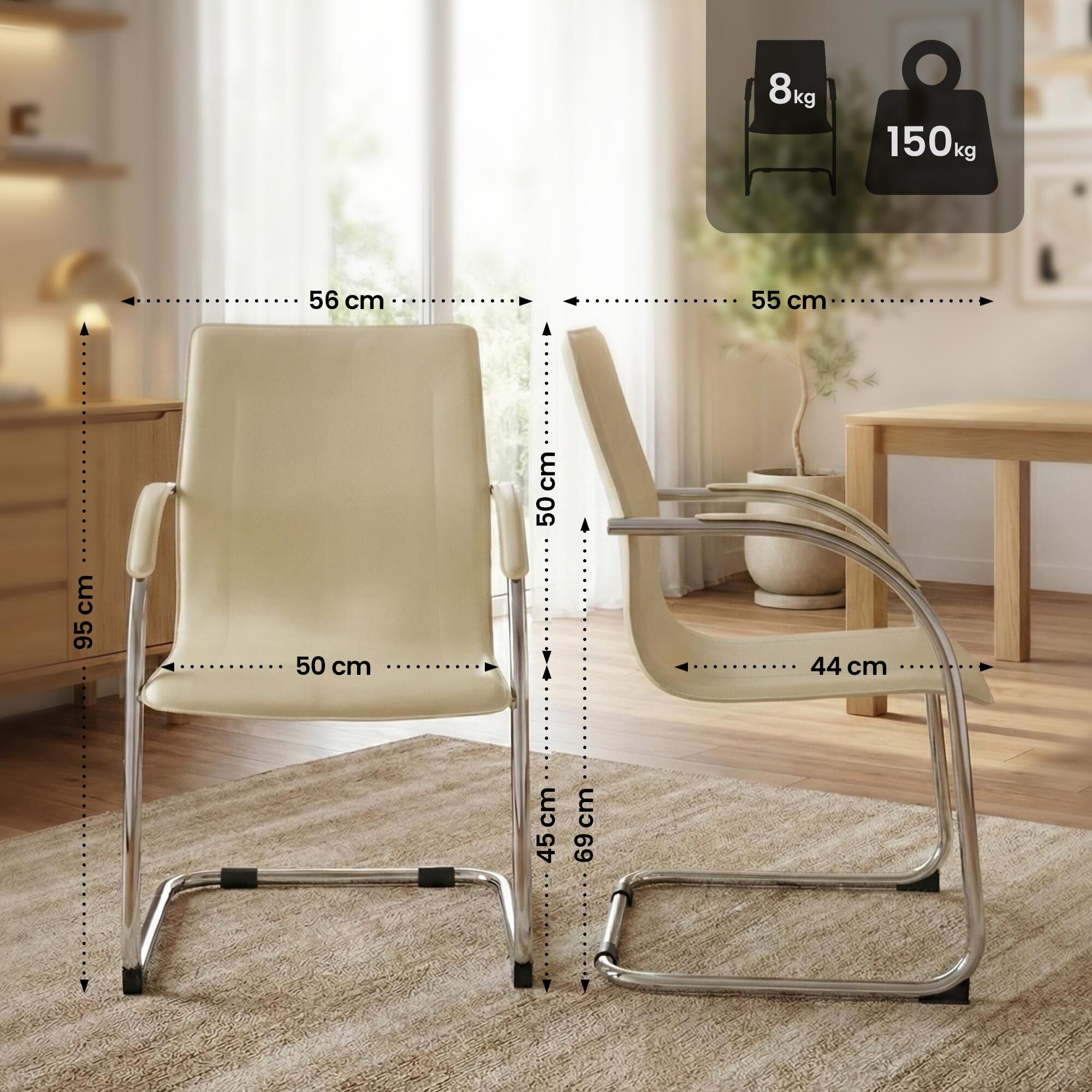 Besucherstuhl Noeleen, creme