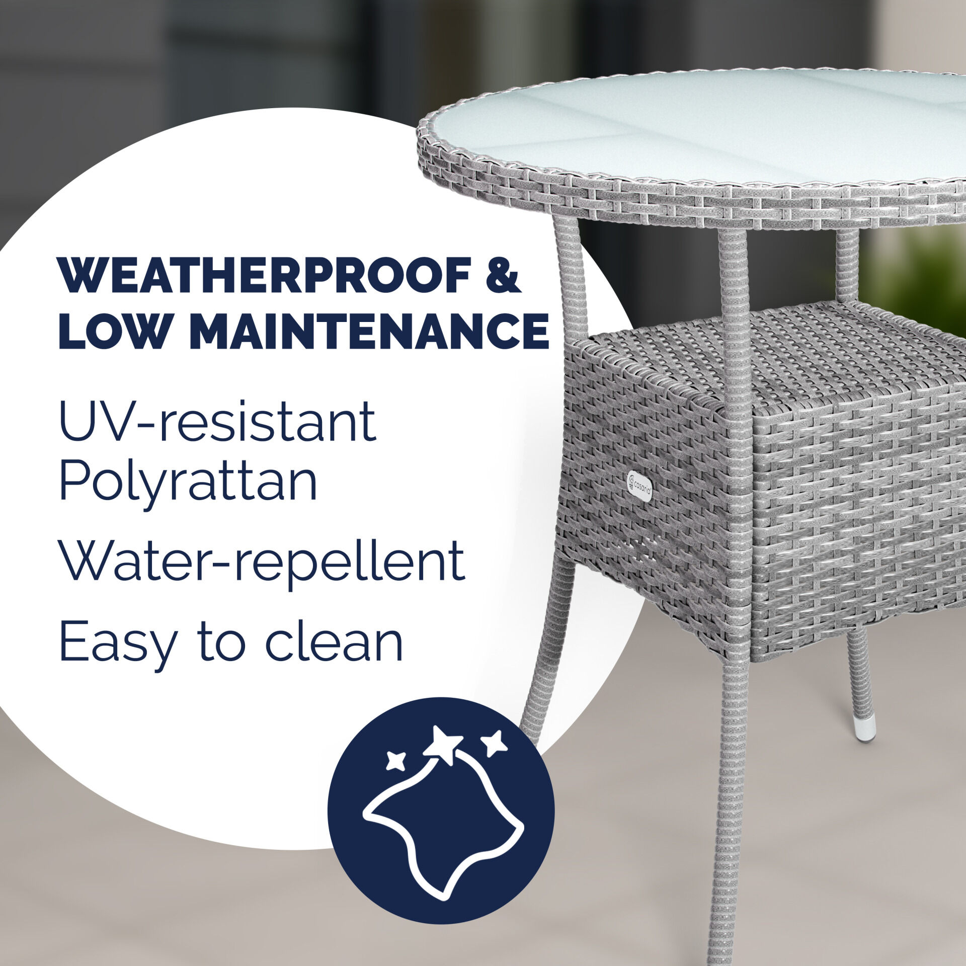 Polyrattan-Tisch Grau rund Ø60cm