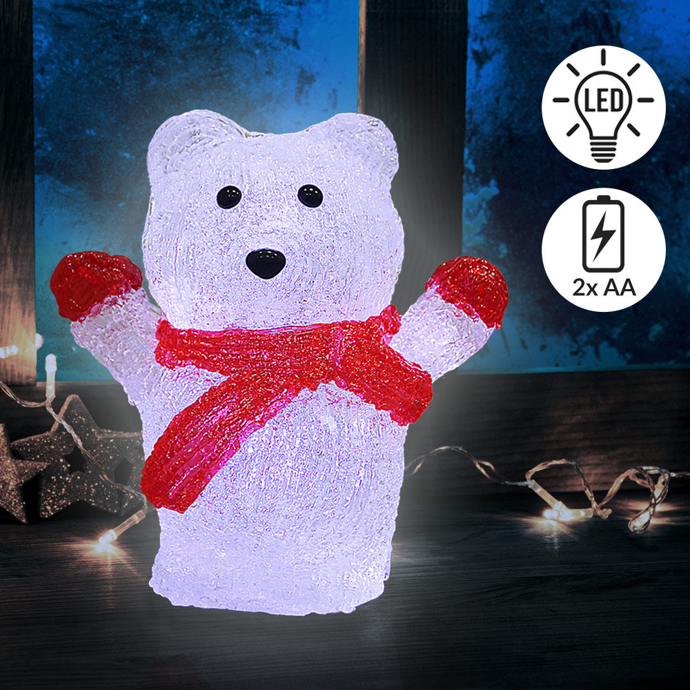 LED Acryl Figur Weihnachten Eisbär