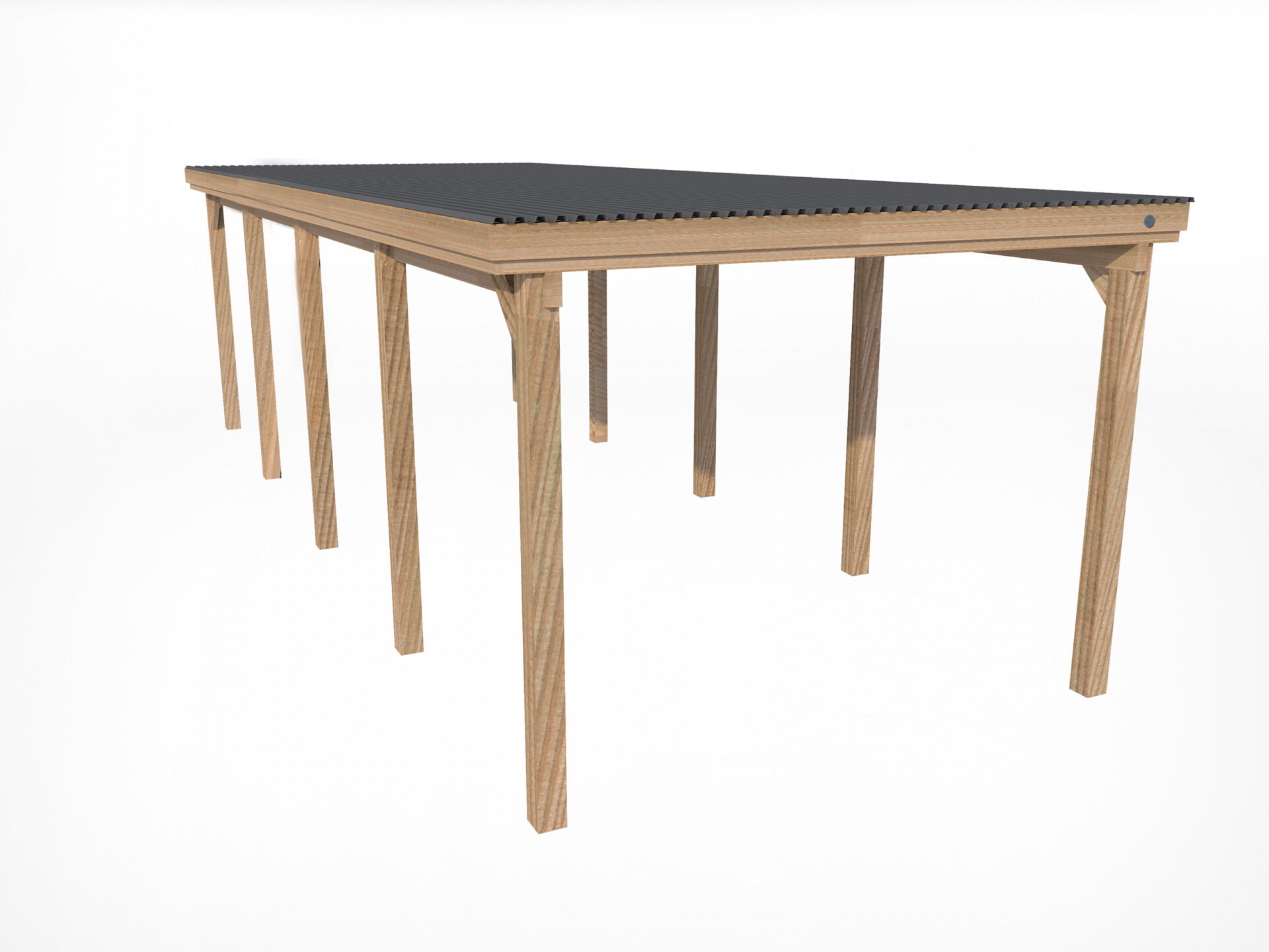weka Flachdach Einzelcarport 617 Gr.3 mit Trapezblech-Dach