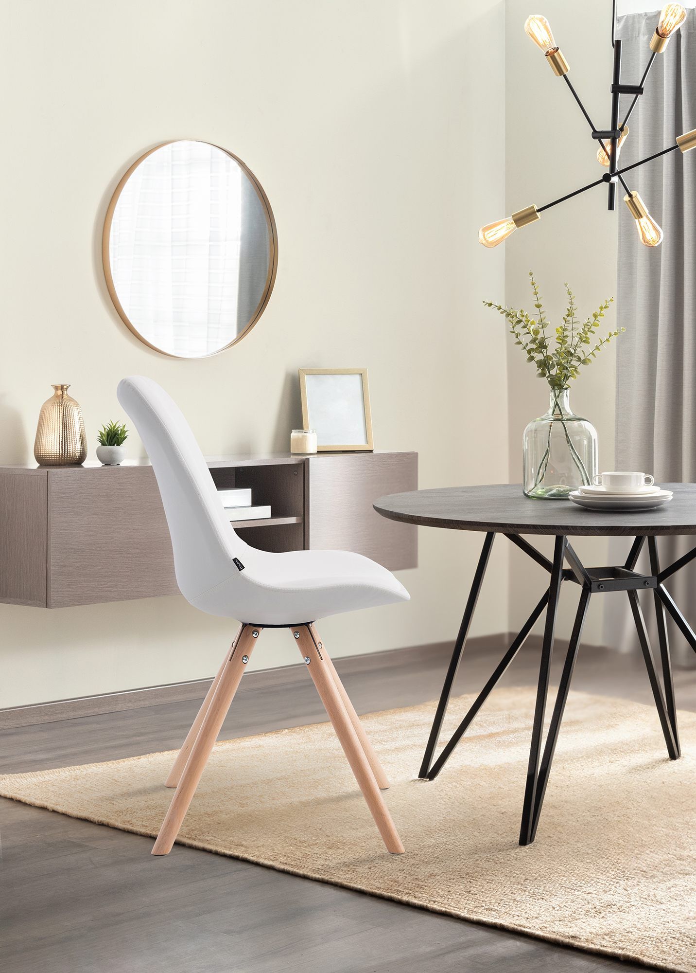 Besucherstuhl Laval Natura Rund, weiß