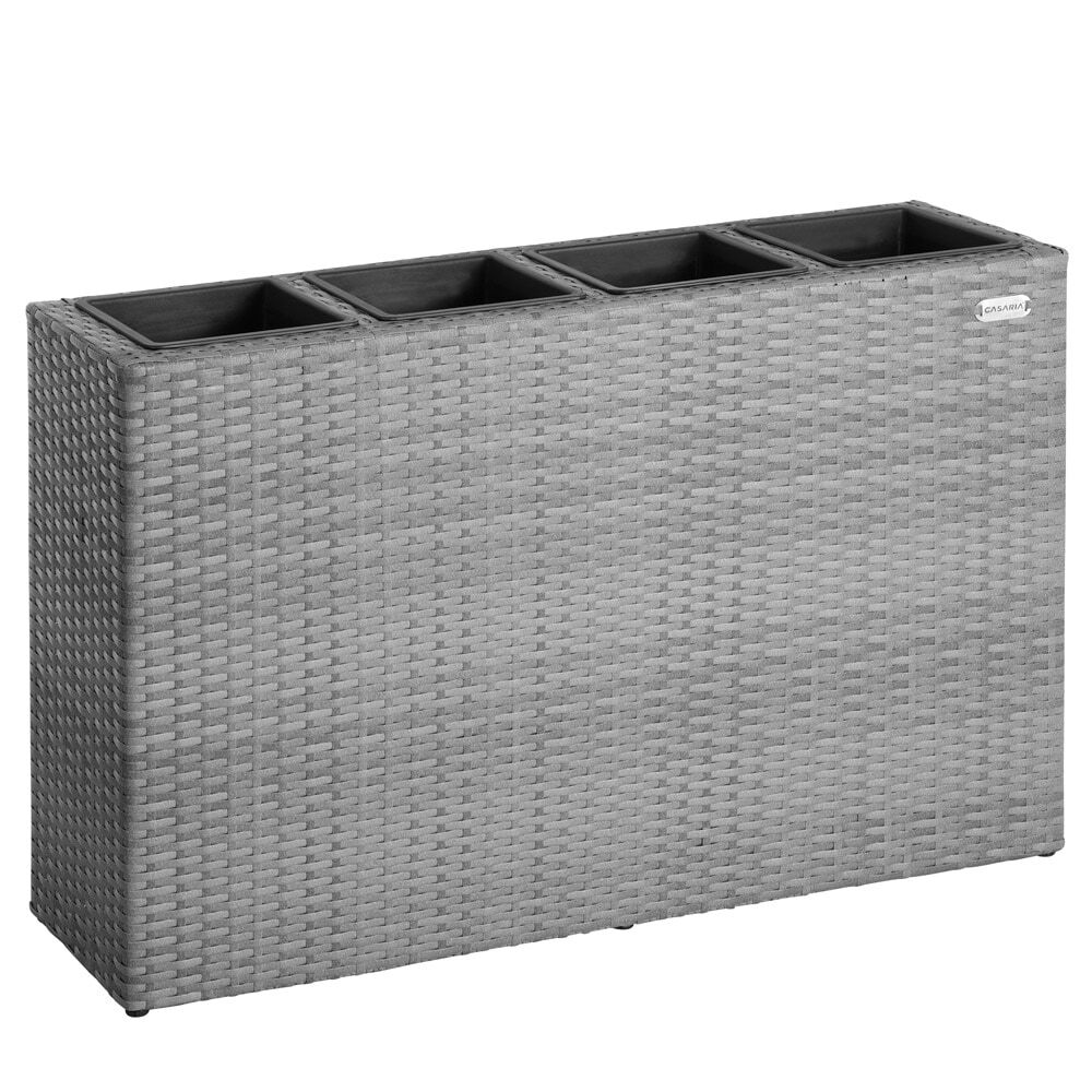 Polyrattan Blumentopf Grau 95x27x60cm