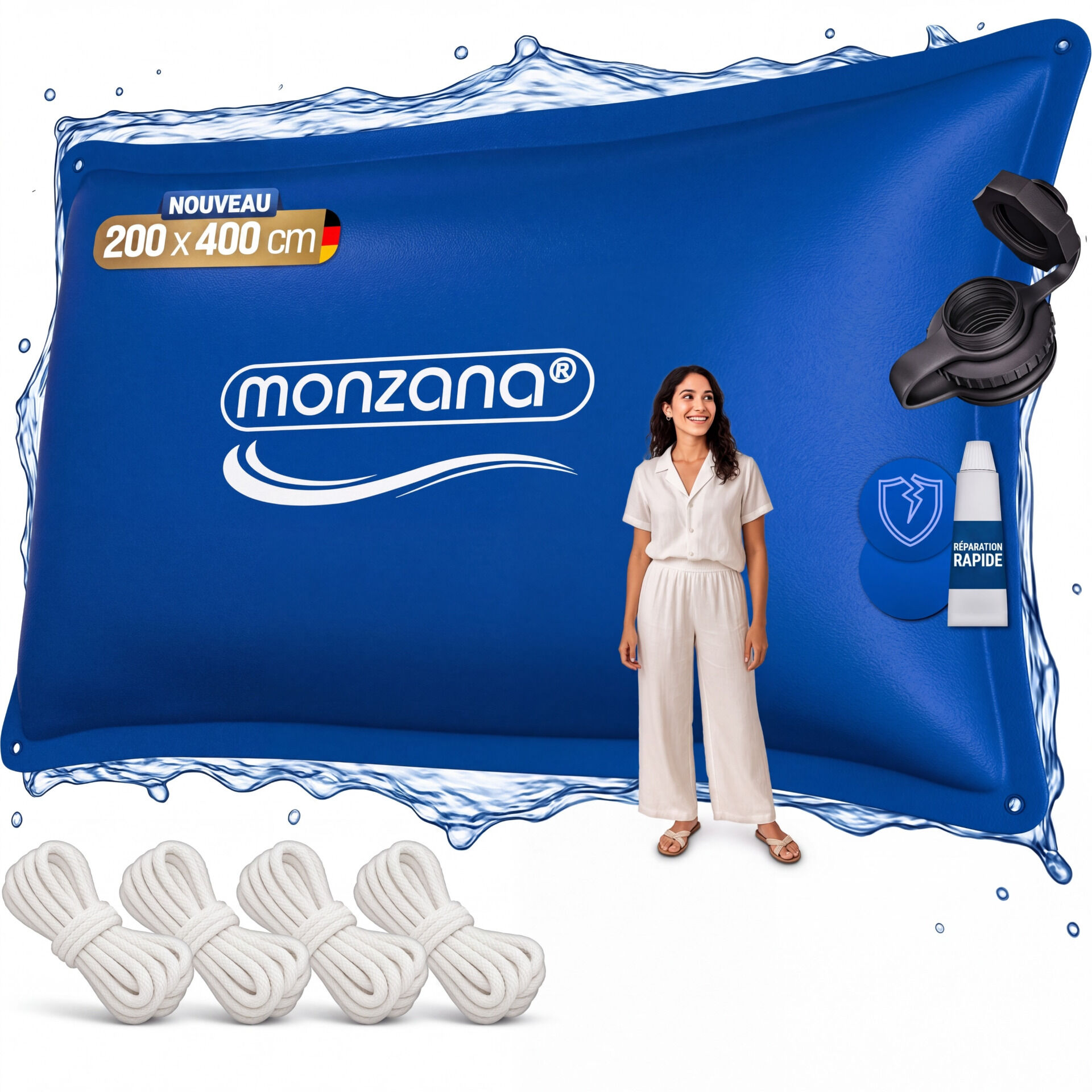 Poolkissen XL Blau 400x200cm -20°C