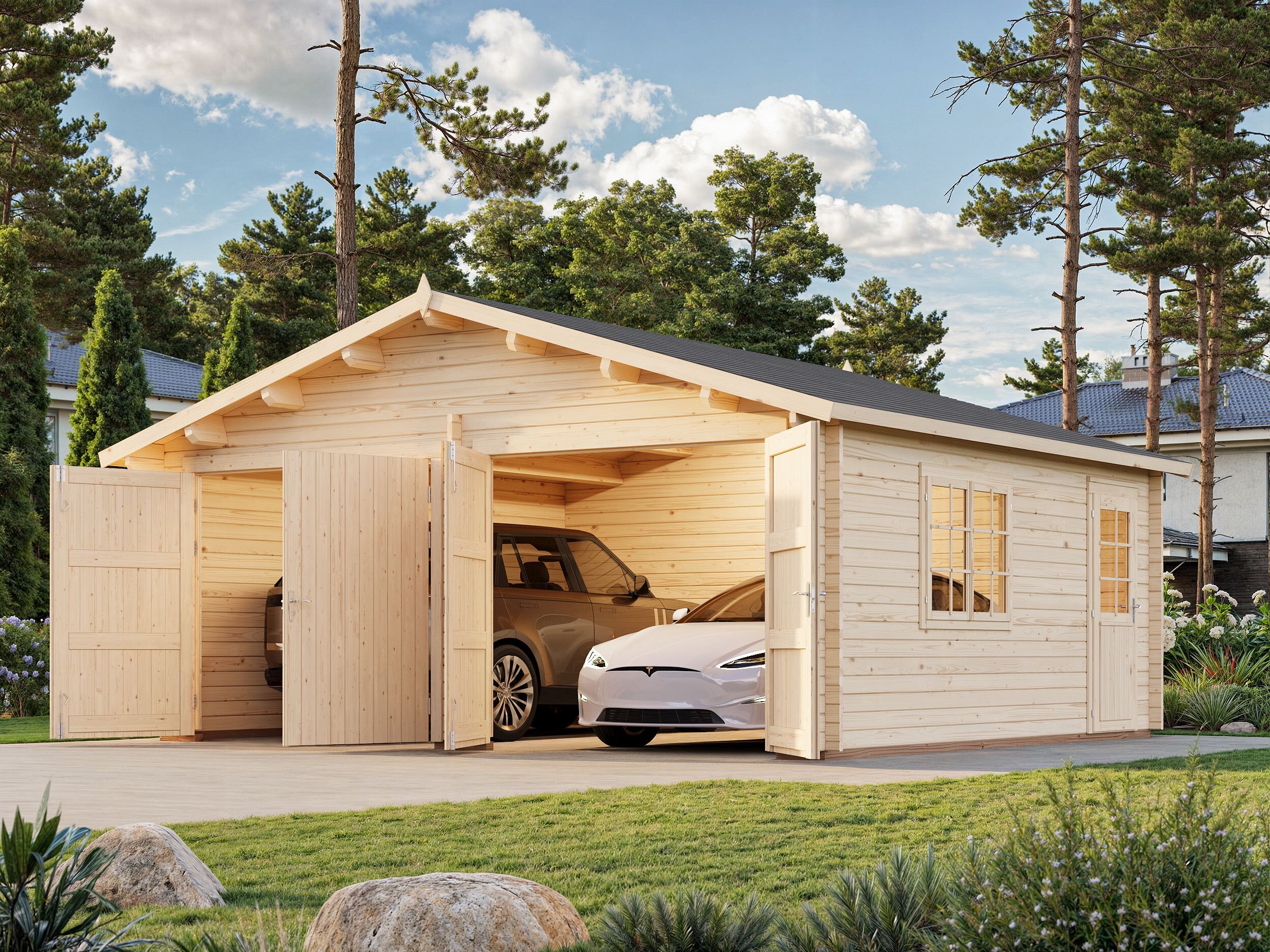 Palmako Holzgarage Roger 28,4 m² mit Holztoren