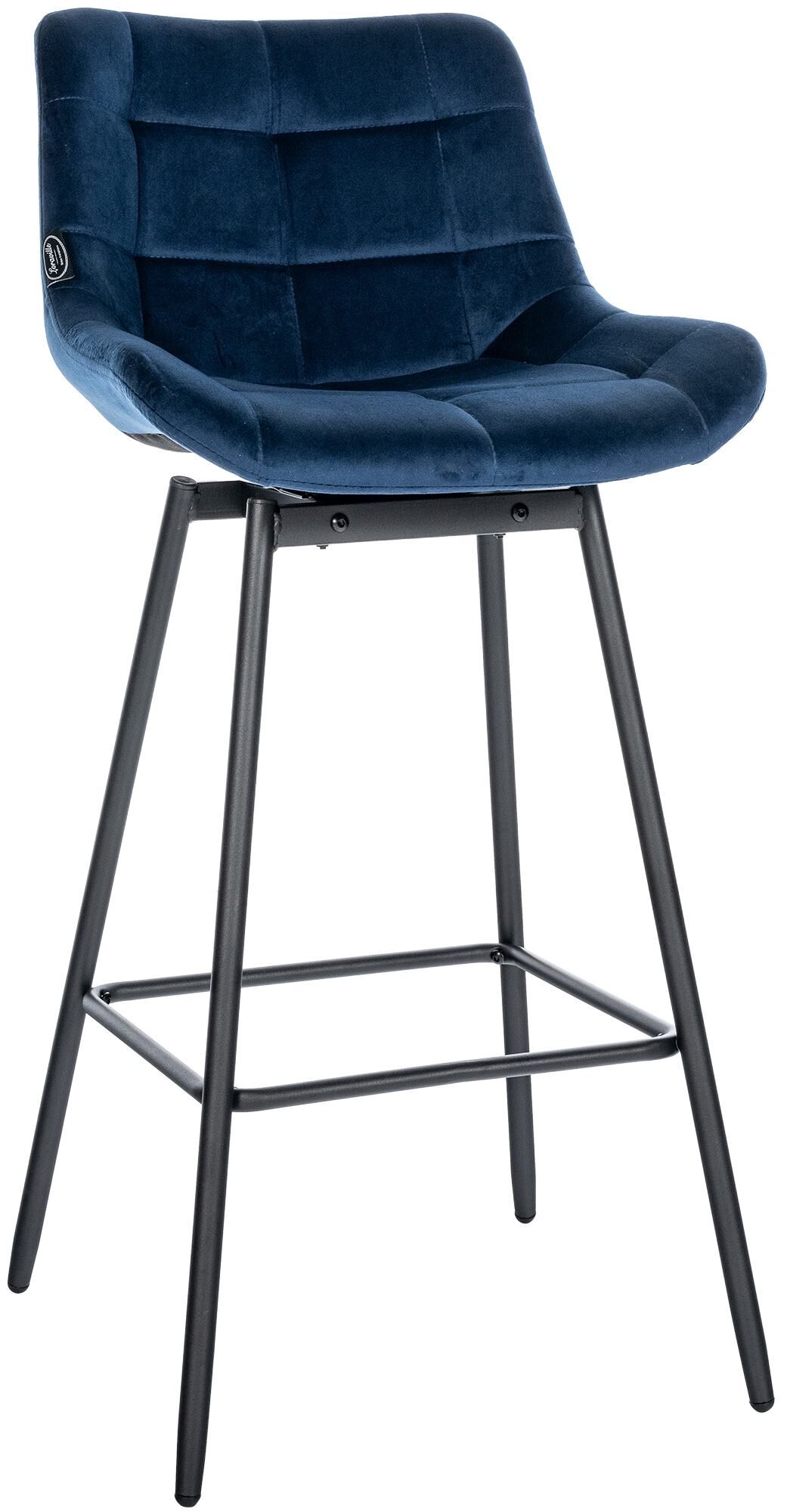 Barhocker Weston Schwenkbar Samt, blau