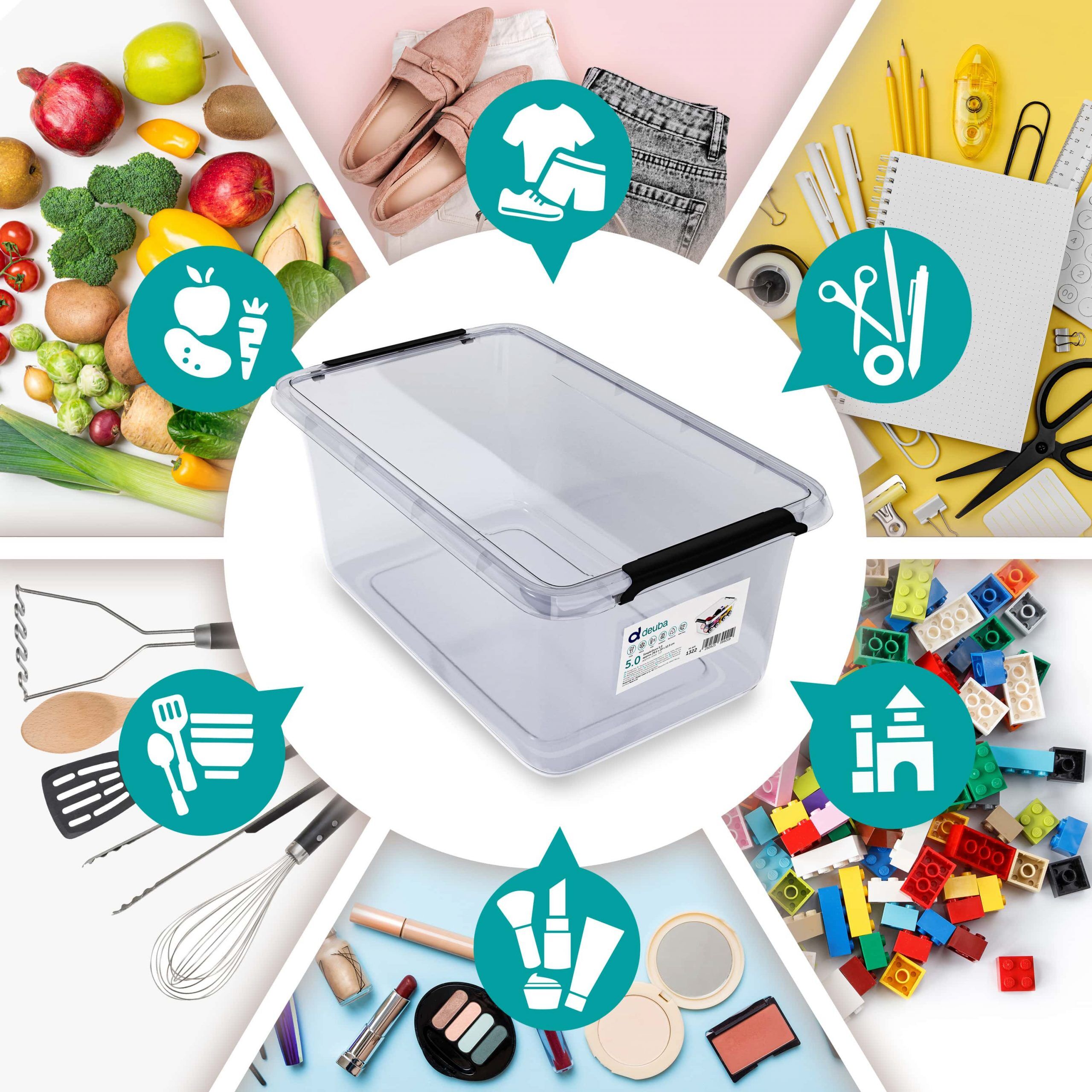 Aufbewahrungsbox 30x20x12cm 5L transparent stapelbar BPA-frei