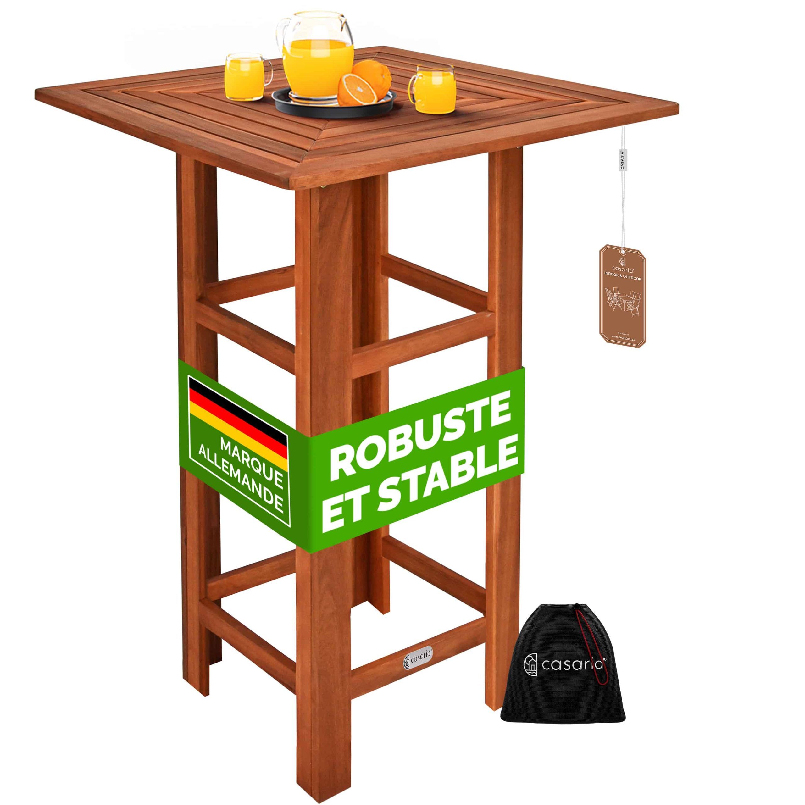 Stehtisch Akazienholz quadratisch 75x75x110cm stabil Braun