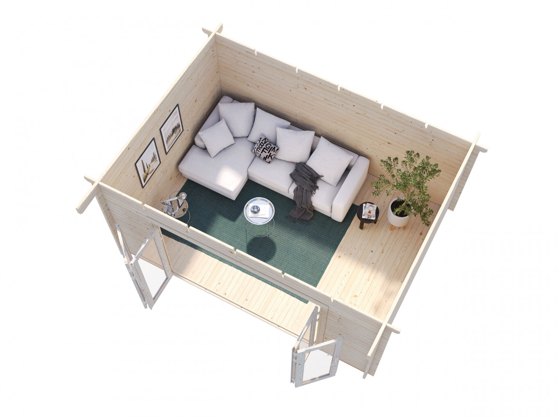 Flachdach Palmako Gartenhaus Lea 14,2 m²