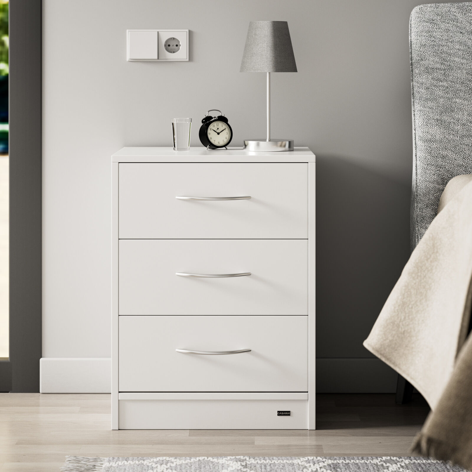 Nachttisch Eloise Weiß 54x39x28cm