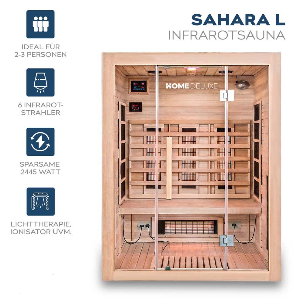 Infrarotkabine mit Vollspektrumstrahler SAHARA L - 150 x 120 cm für 3 Personen
