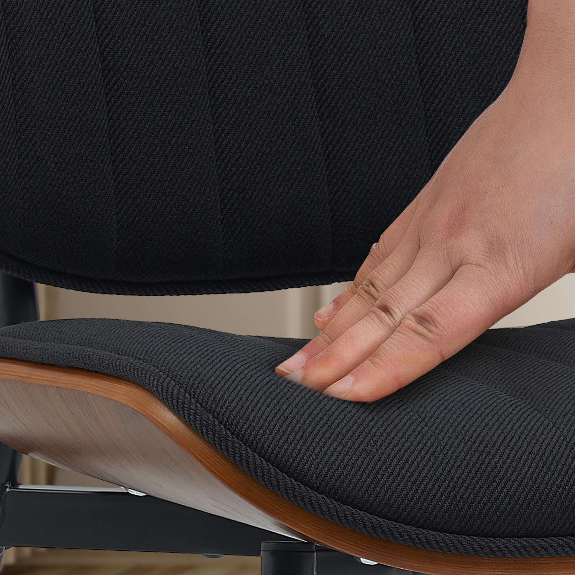 Besucherstuhl Tiffin Stoff, walnuss/schwarz