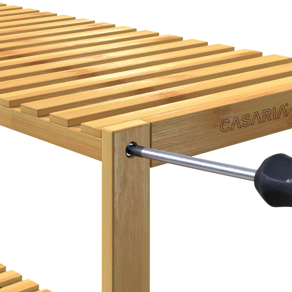 Standregal Badregal Bambus 130x60x26cm Ablagen höhenverstellbar