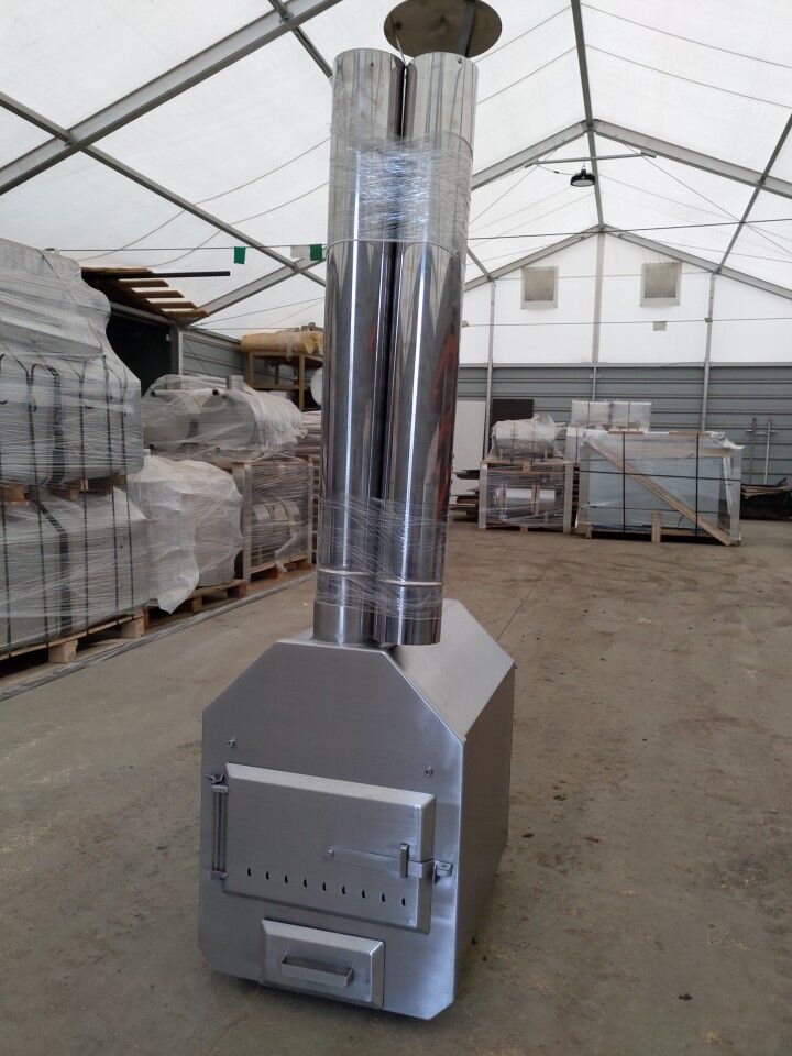 Holz Außenofen für Badebottich Pool 35 KW, V2A Stahlofen