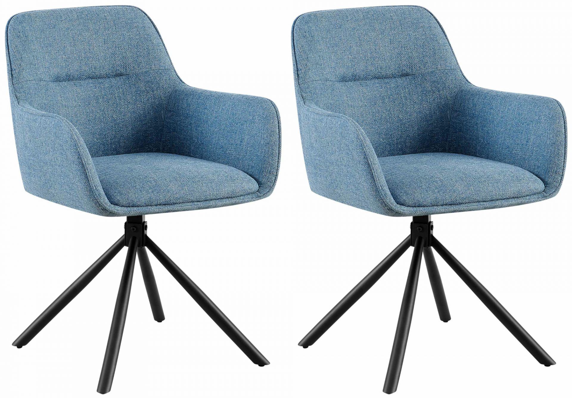 2er Set Stuhl Tipton Stoff, blau