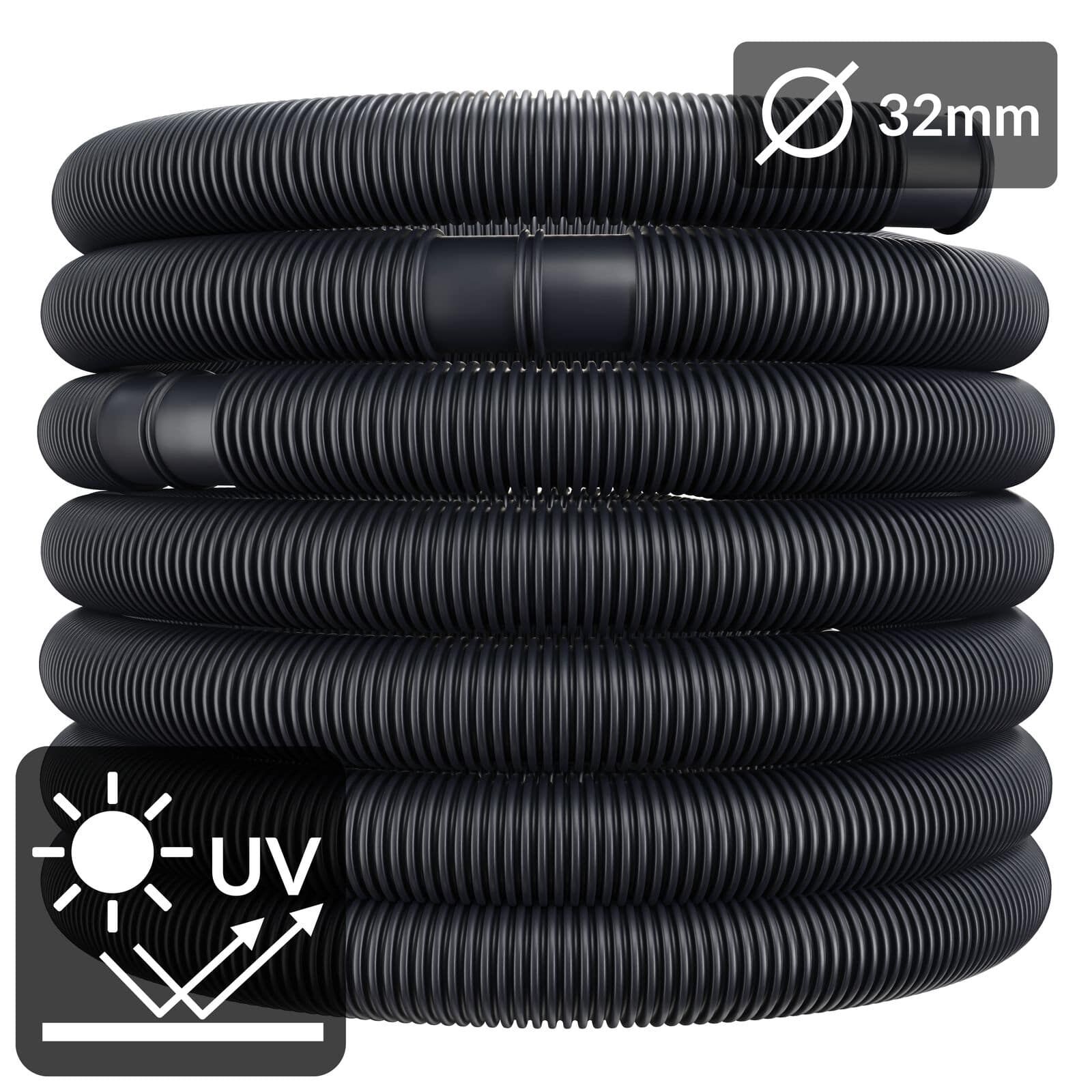 Poolschlauch Schwarz Ø32mm 10m