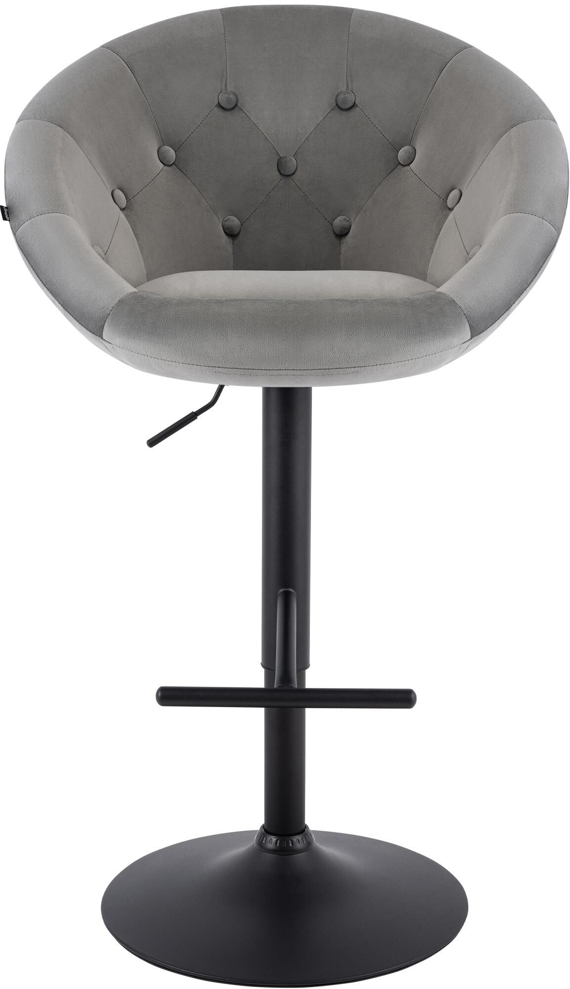 Barhocker London Samt schwarz, grau