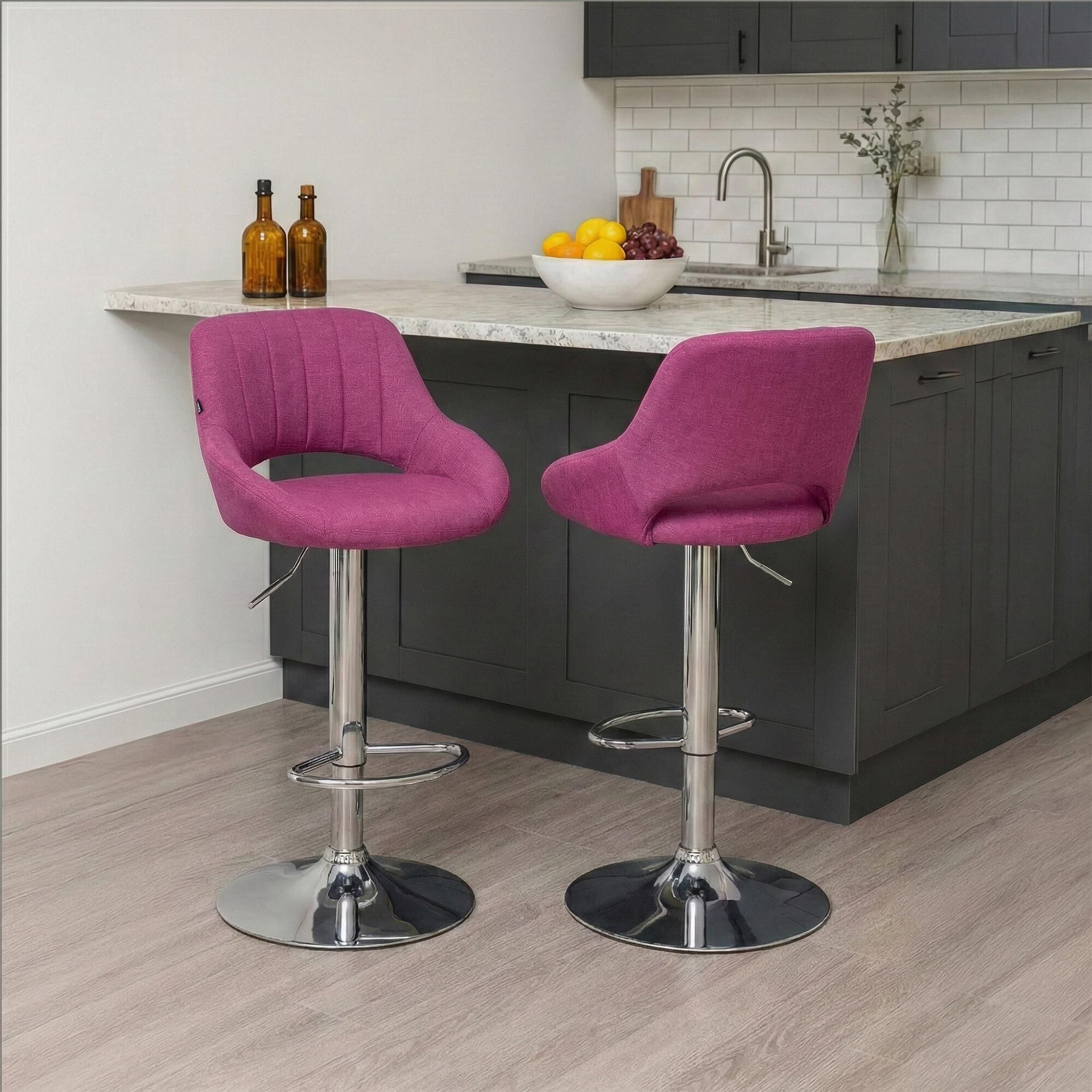 Barhocker Milet Stoff chrom, lila