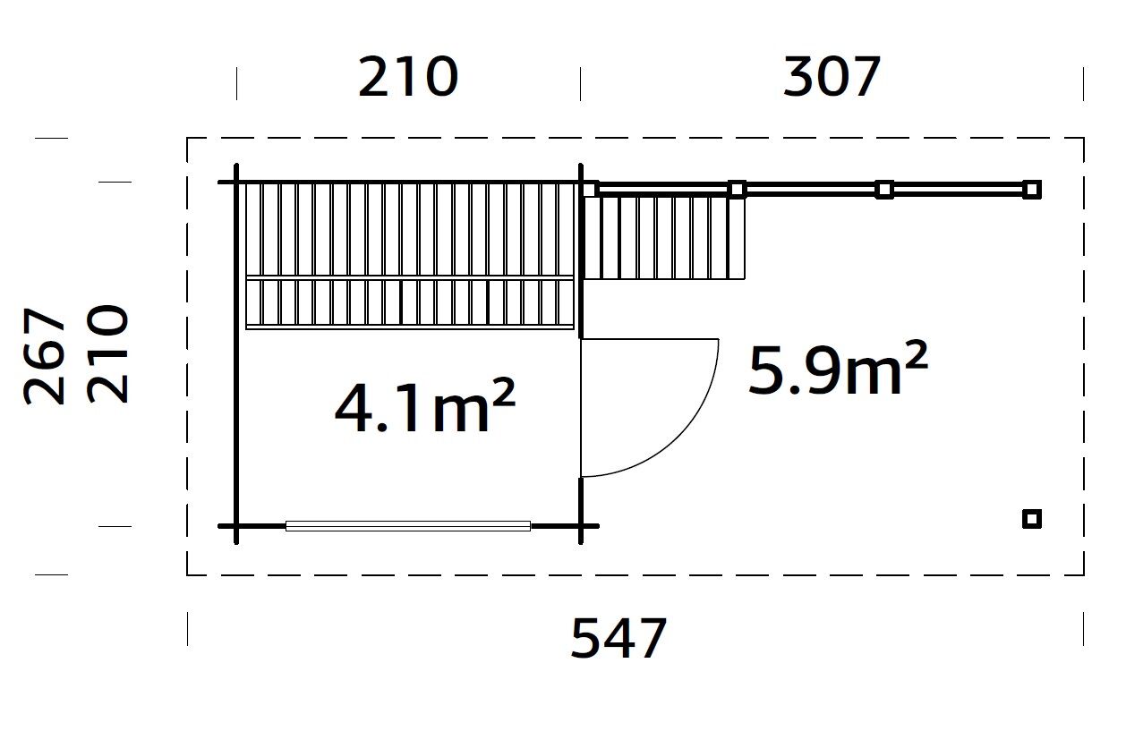 Palmako Pultdach Saunahaus Sanna 4,1+5,9m²