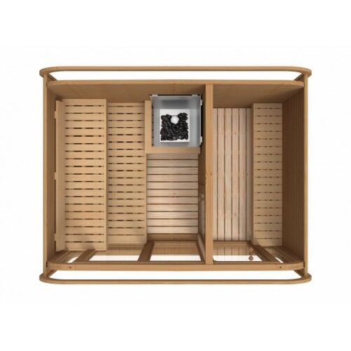 Fasssauna Premium Quadro Comfort 3x2,3 Ansicht von oben