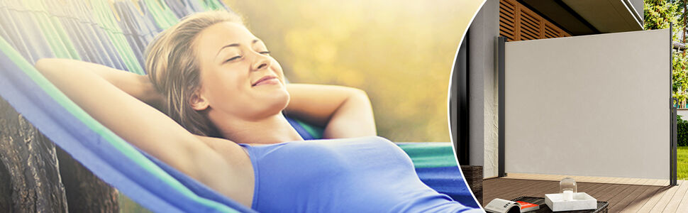 Seitenmarkise Nosara Creme 180x300cm ausziehbar