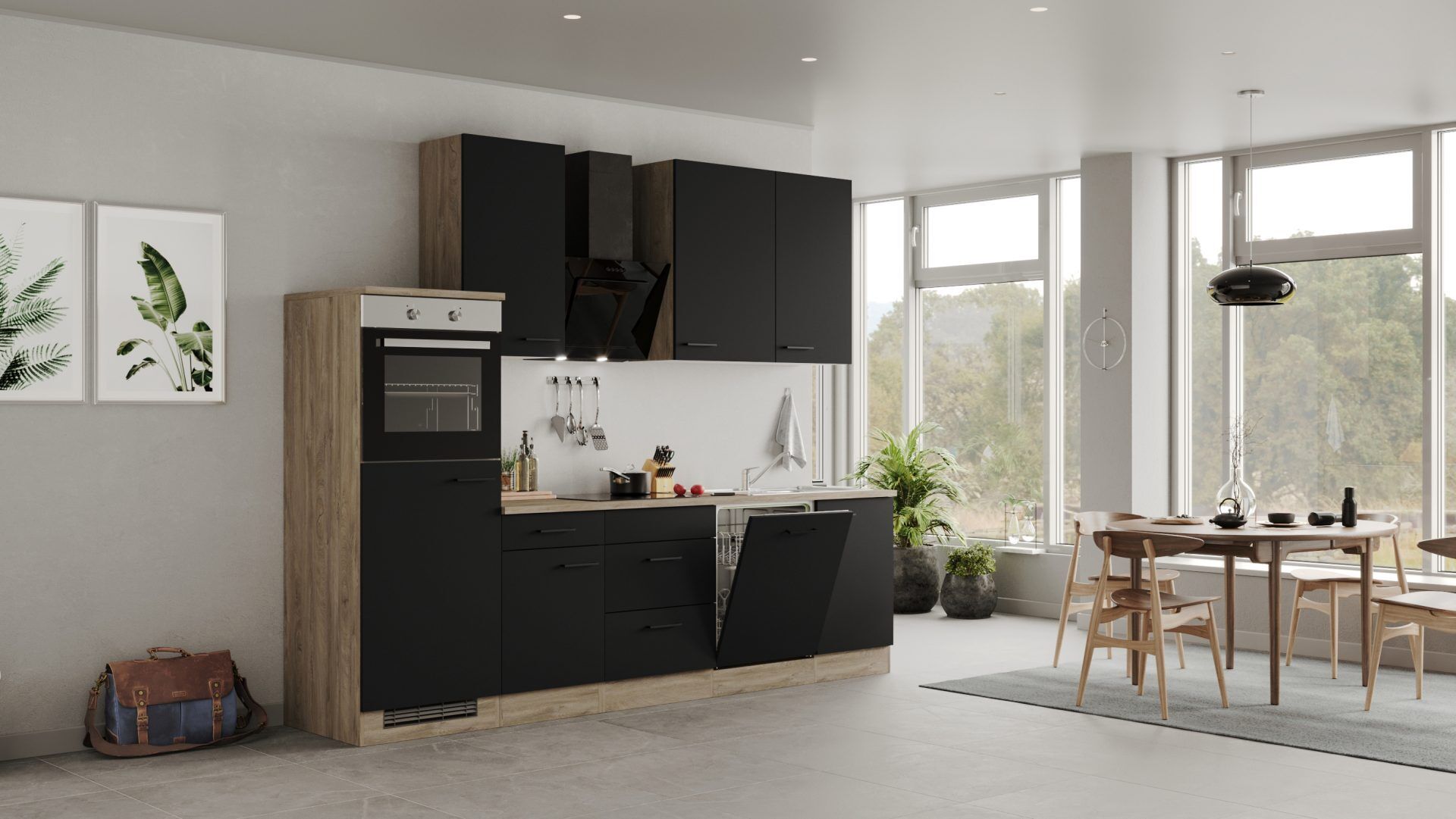 Küchenzeile Capri 280 cm mit E-Geräten