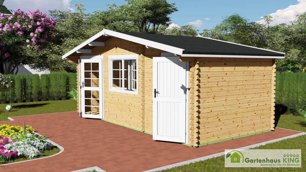 Gartenhaus Norwegen 60 – Blockhaus mit separatem Abstellraum