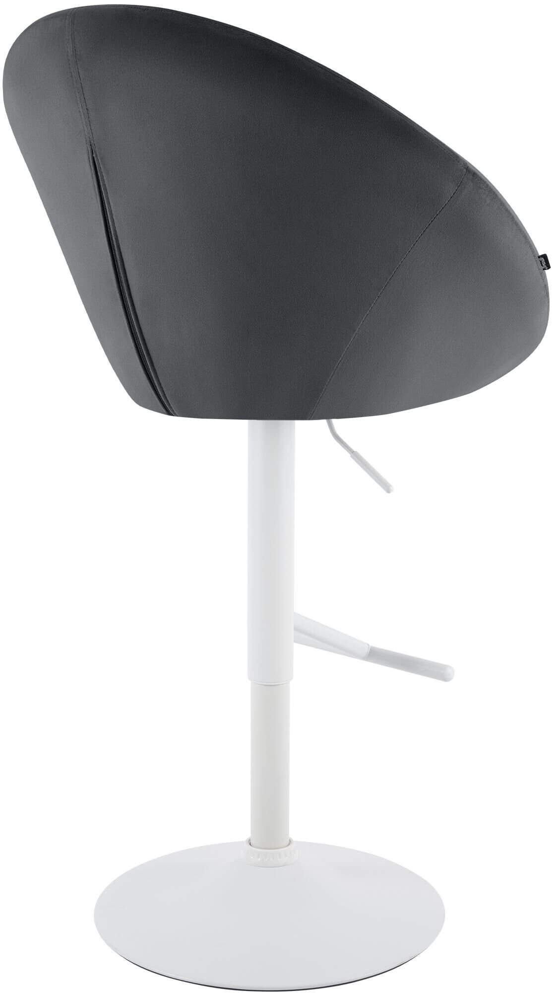 Barhocker London Samt weiß, dunkelgrau