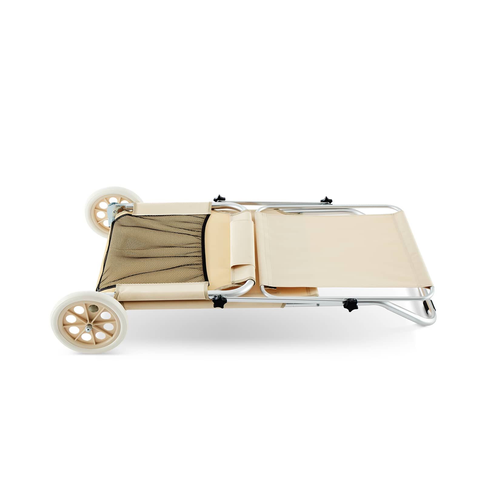Gartenliege Kreta Beige Alu mit Rollen