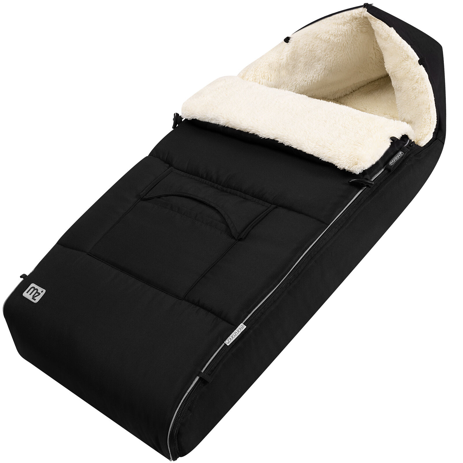 Babyfußsack Schwarz gefüttert Kinderwagen geeignet